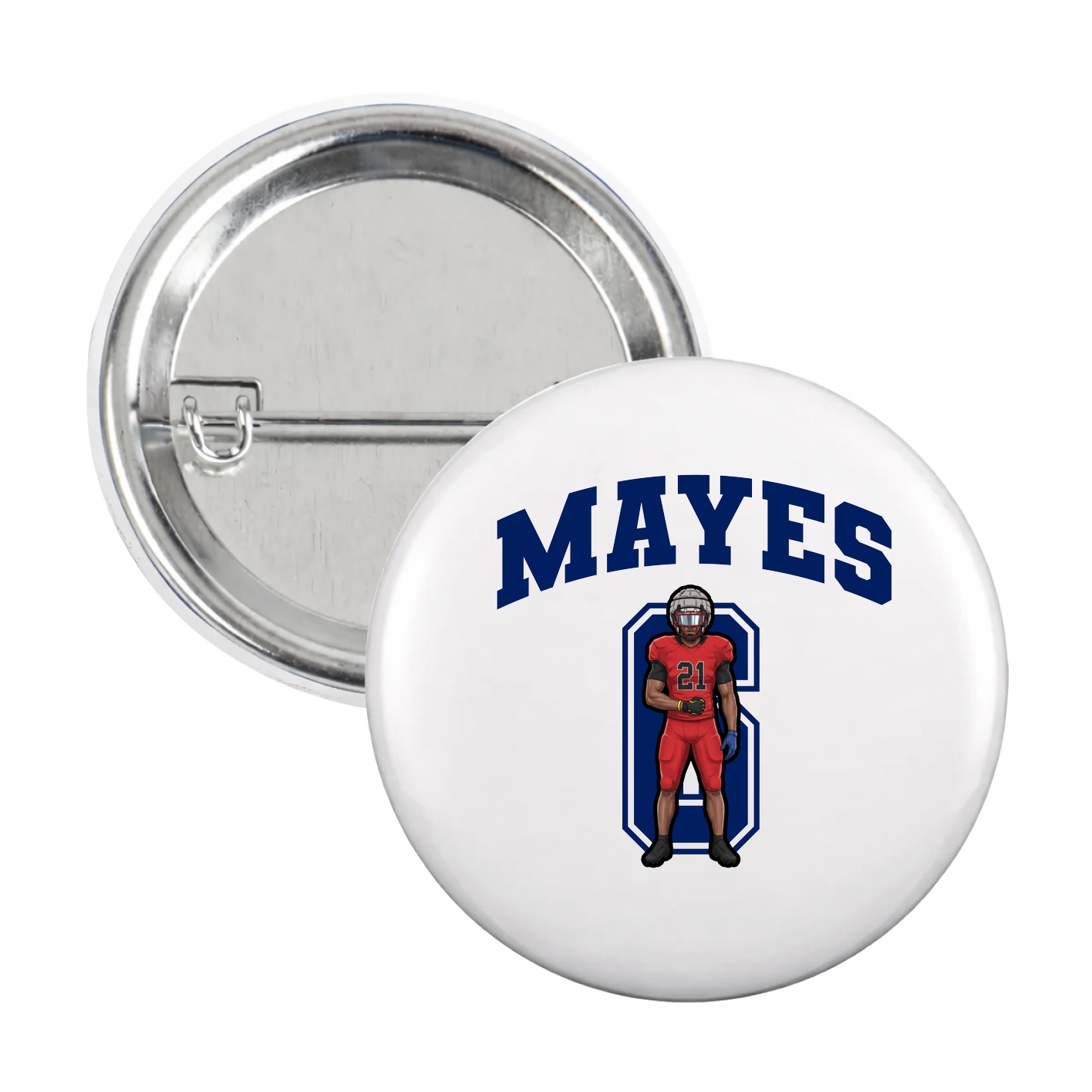 Game Day Button — Number in White