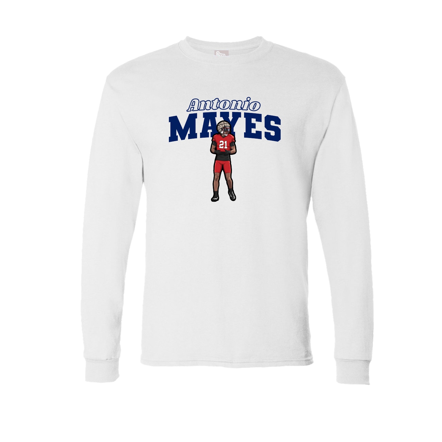 Long Sleeve Tee — Name Arch in White