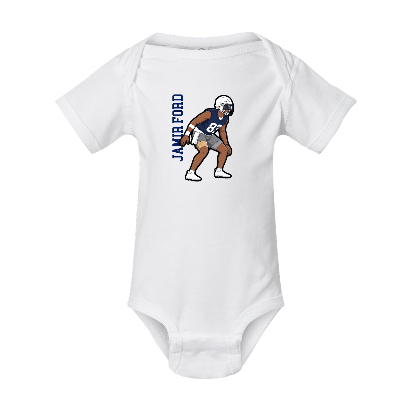 Baby Onesie — Name Vertical in White