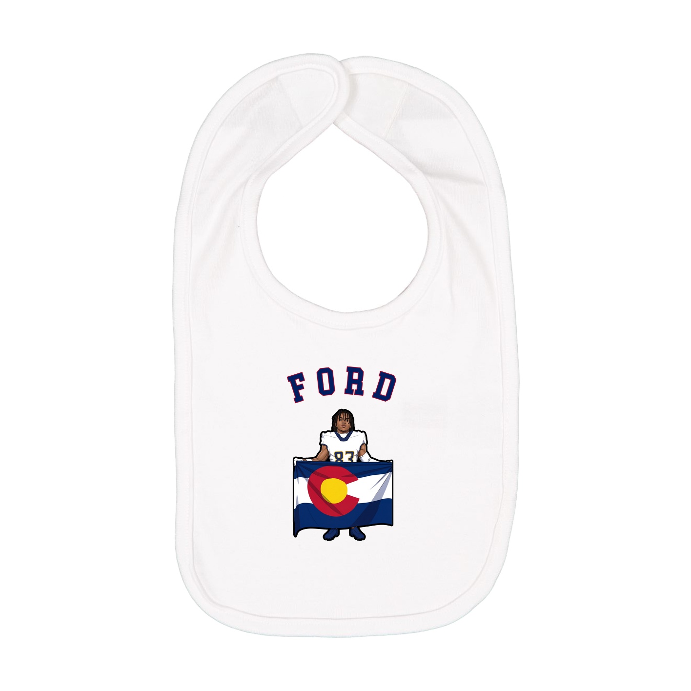 Infant Bib — Shirsey Arch in White