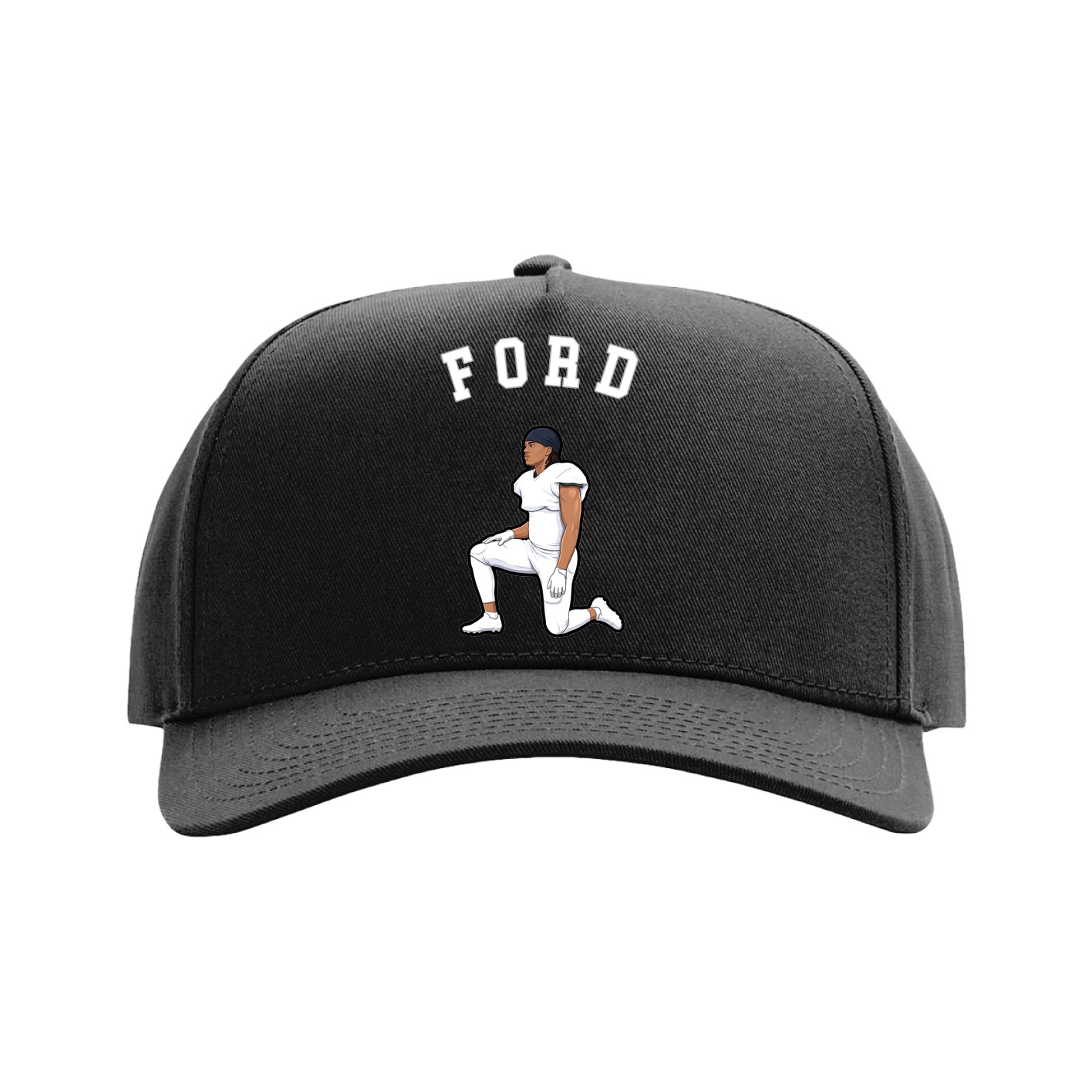 Full Fabric Five-Panel Champ Cap — Shirsey Arch in Black