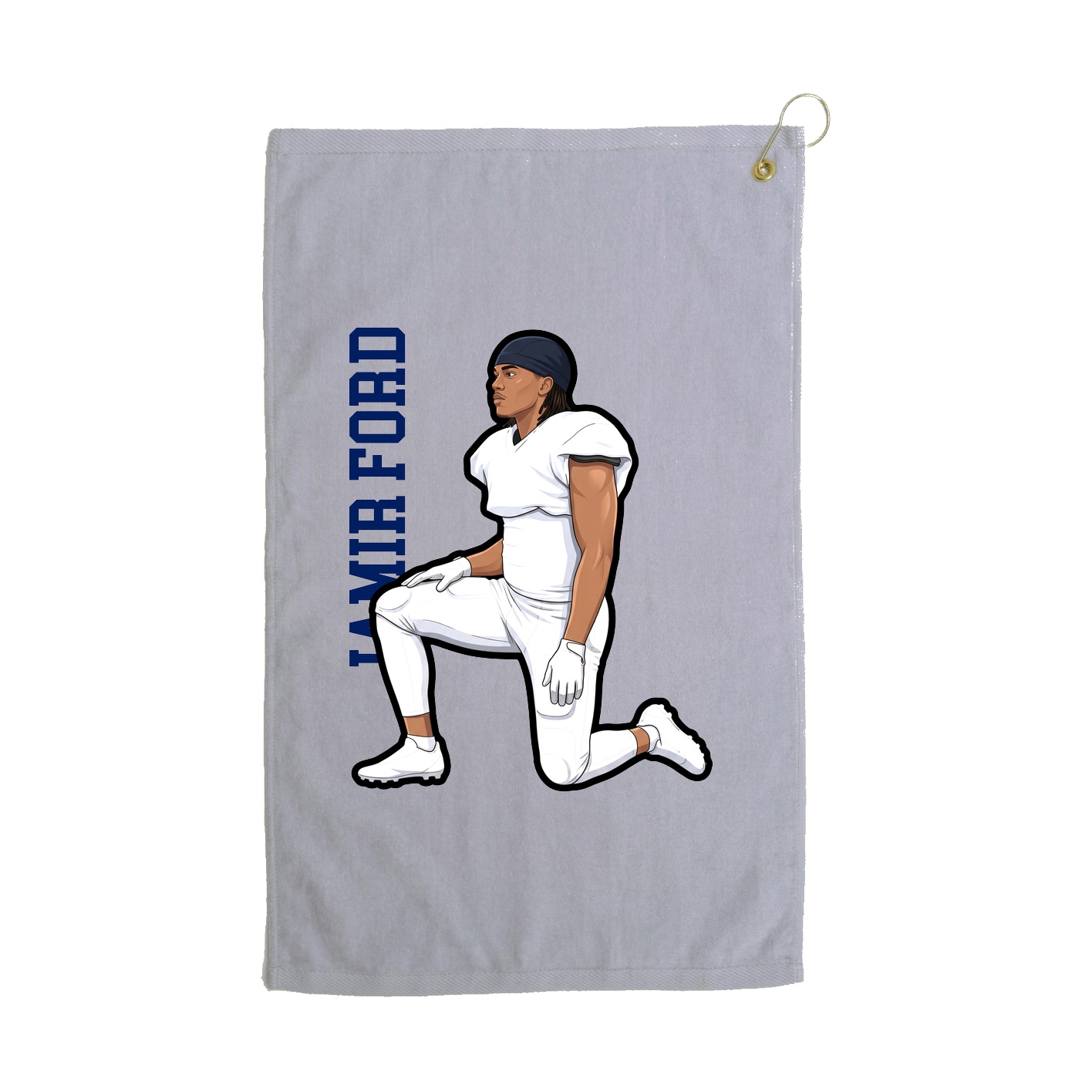Golf Towel — Name Vertical in Grey