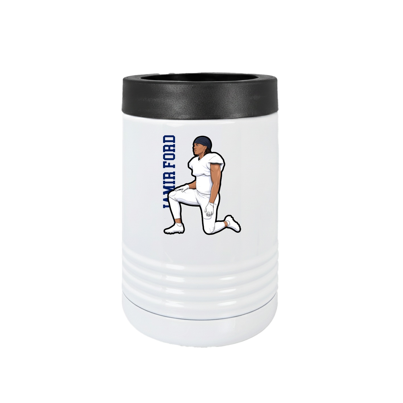 Beverage Holder — Name Vertical in White