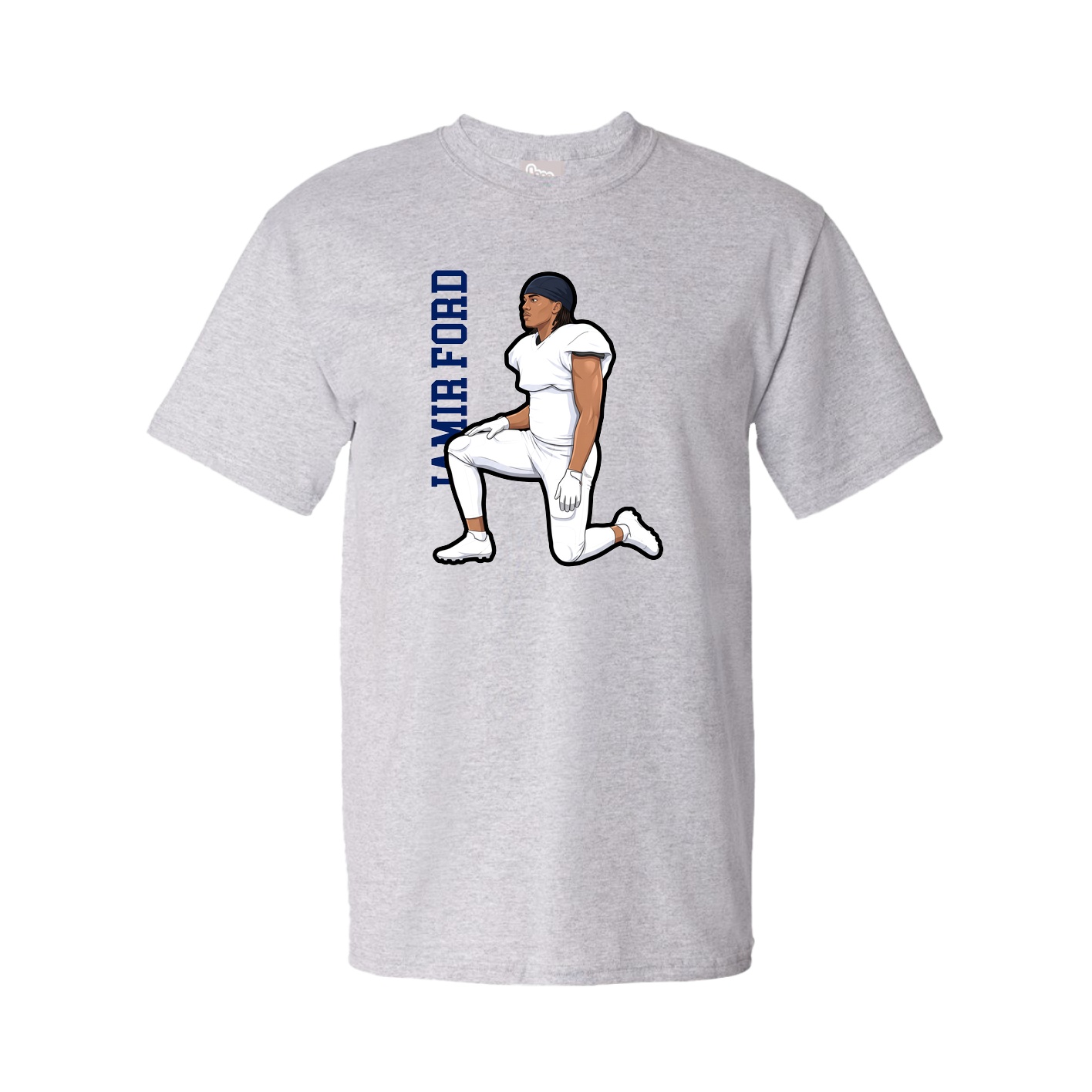 Tee — Name Vertical in Grey