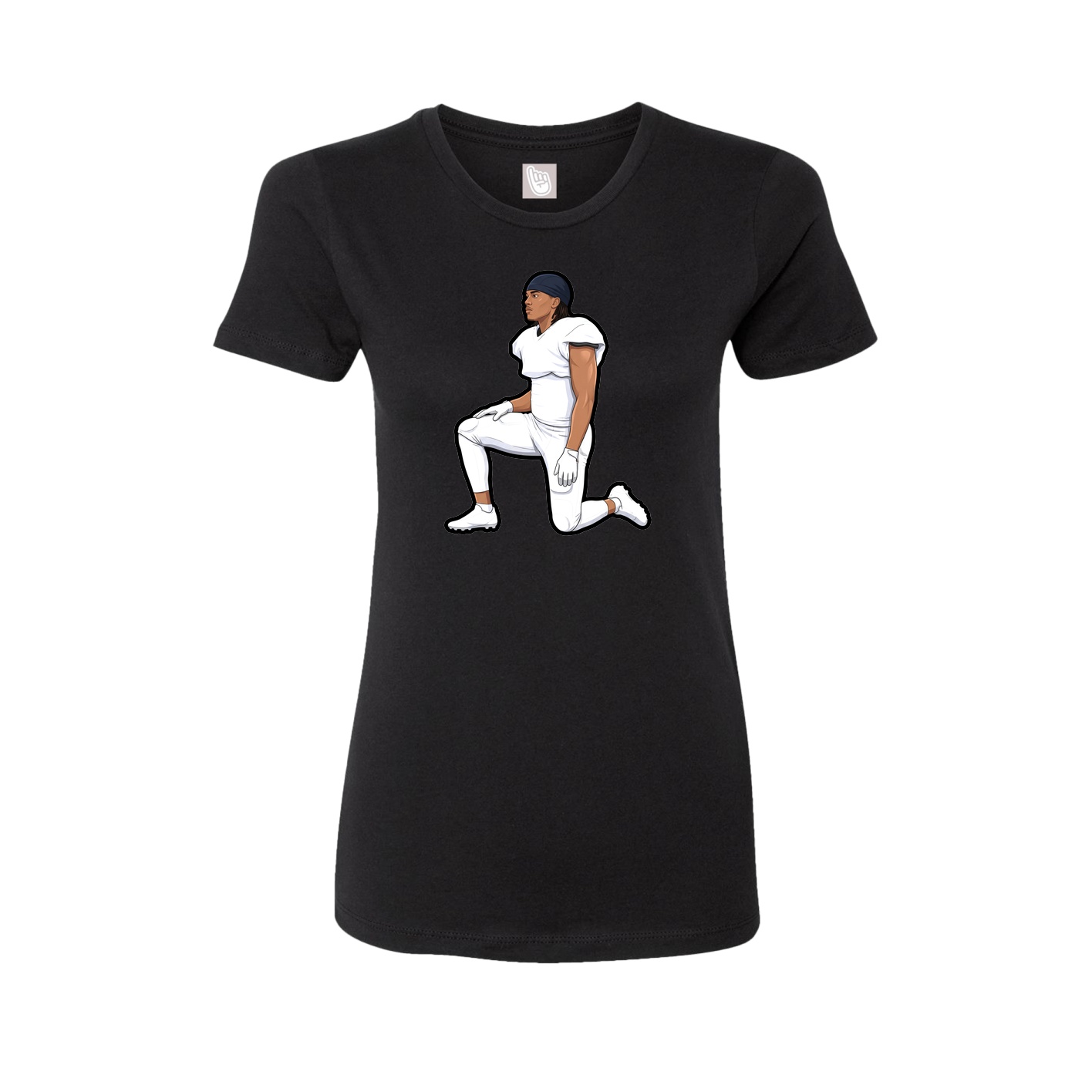 Fitted Women's Tee — Name Vertical in Black