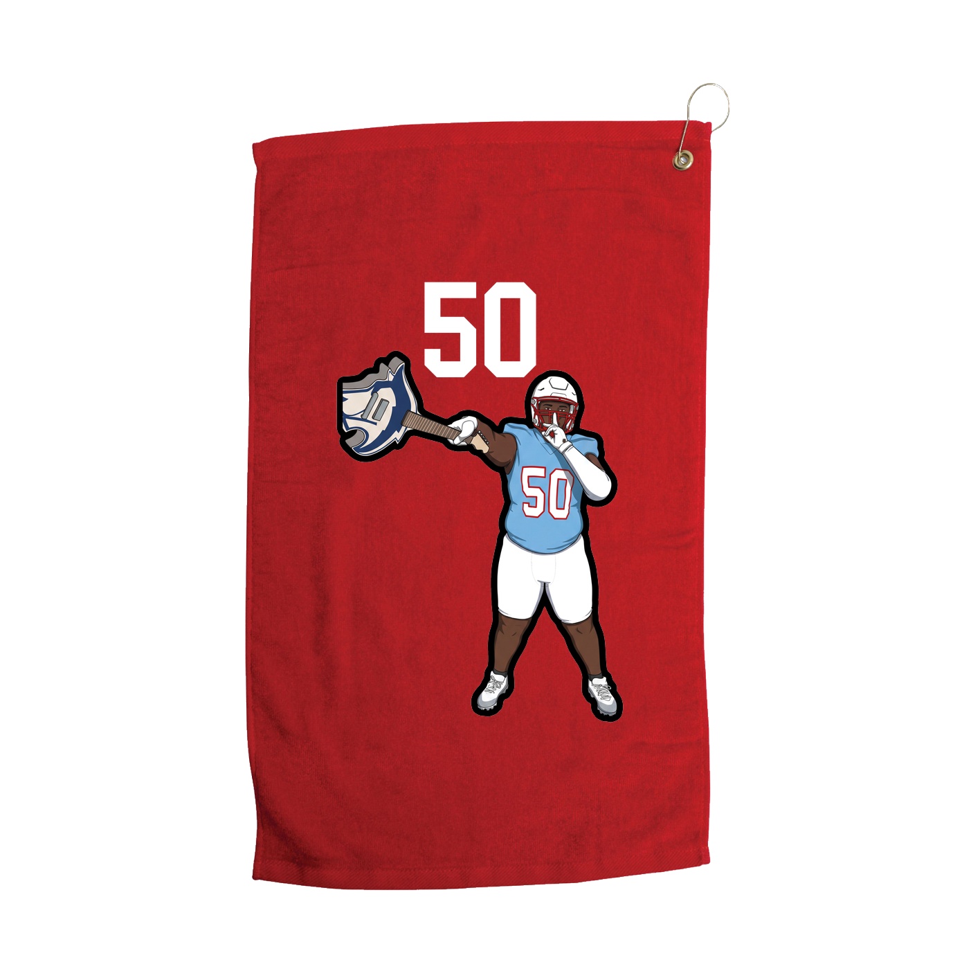 Golf Towel — Number Top in Red