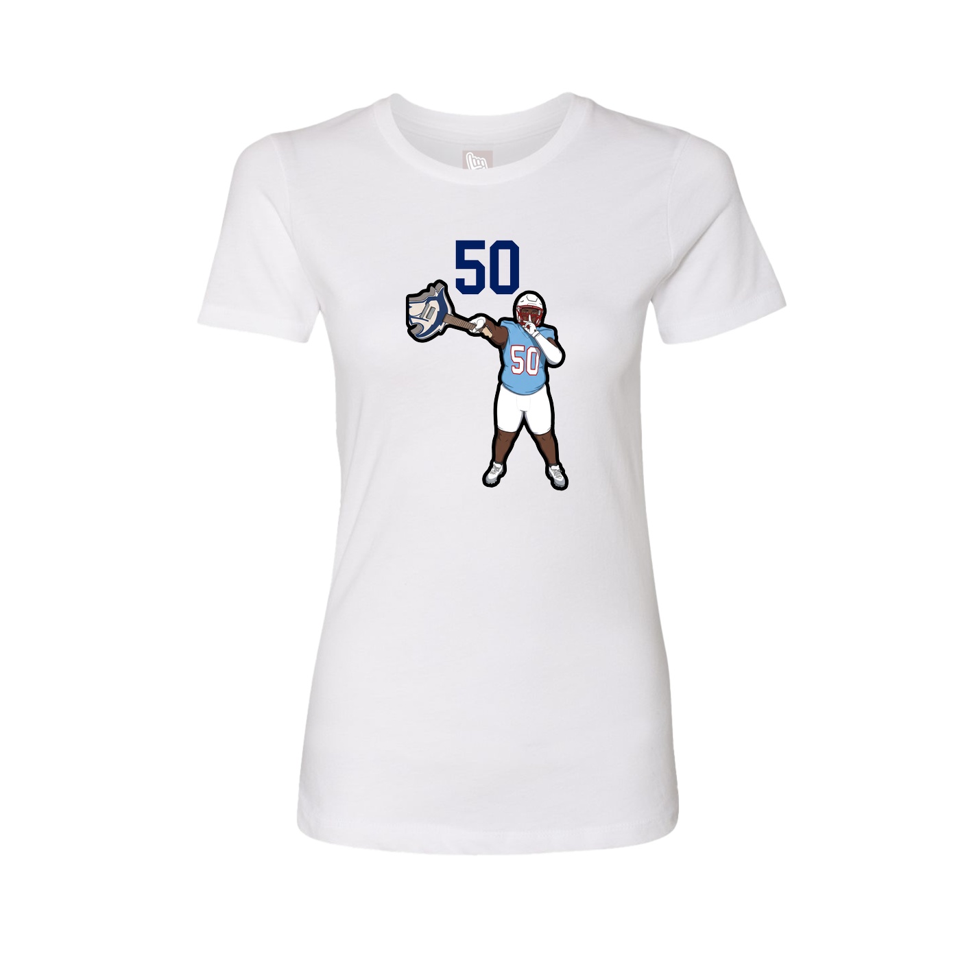 Fitted Women's Tee — Number Top in White