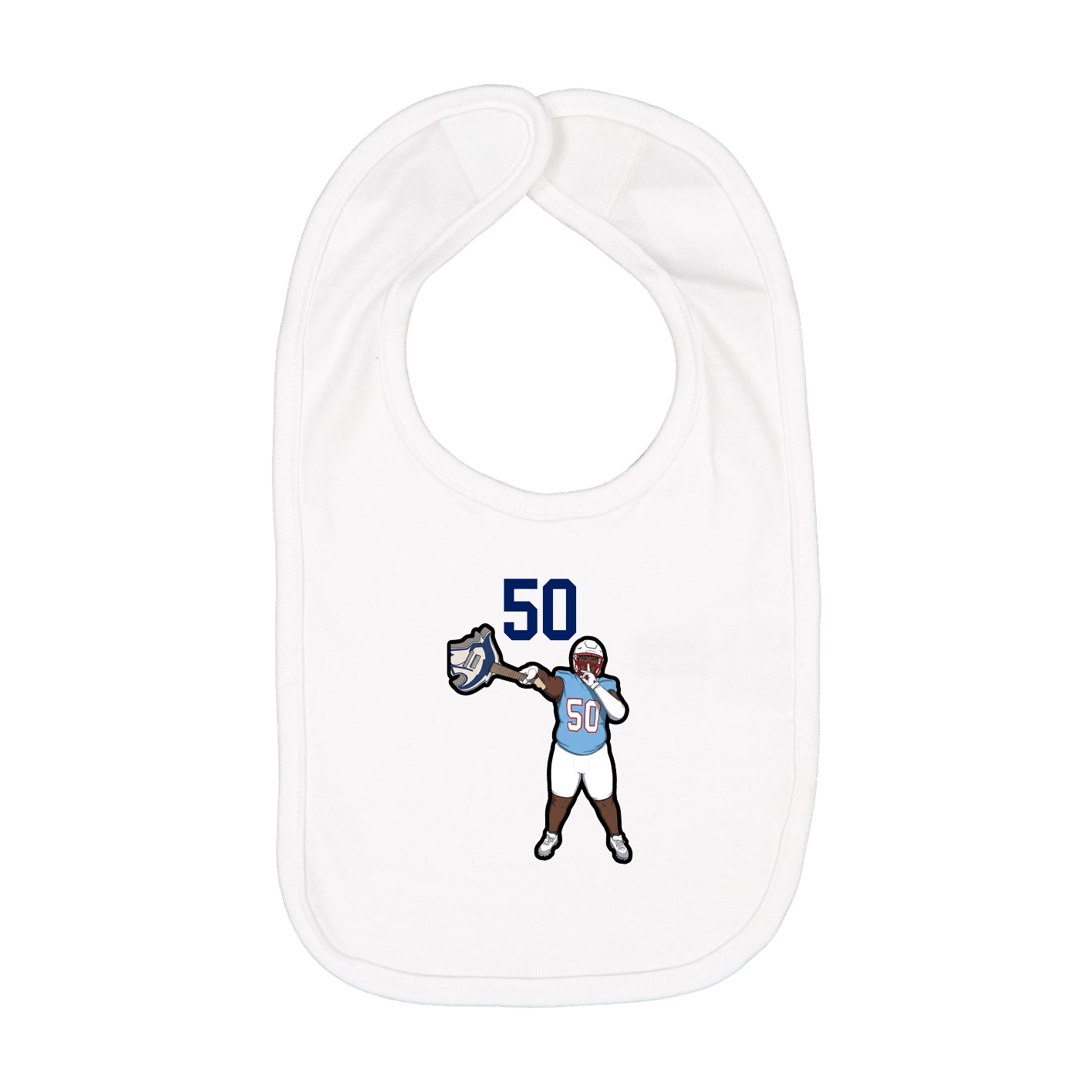 Infant Bib — Number Top in White