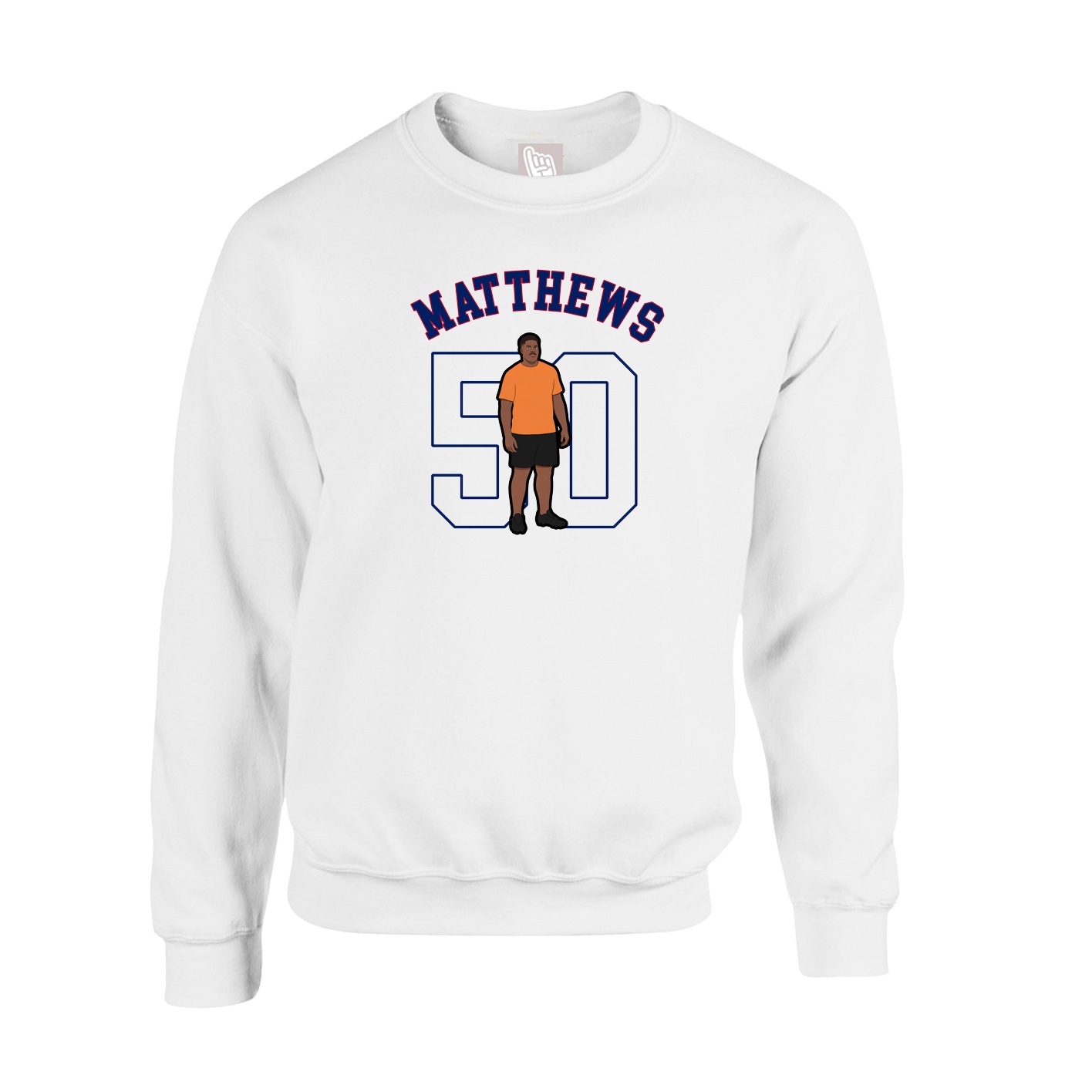 Fleece Crew — Shirsey Arch in White
