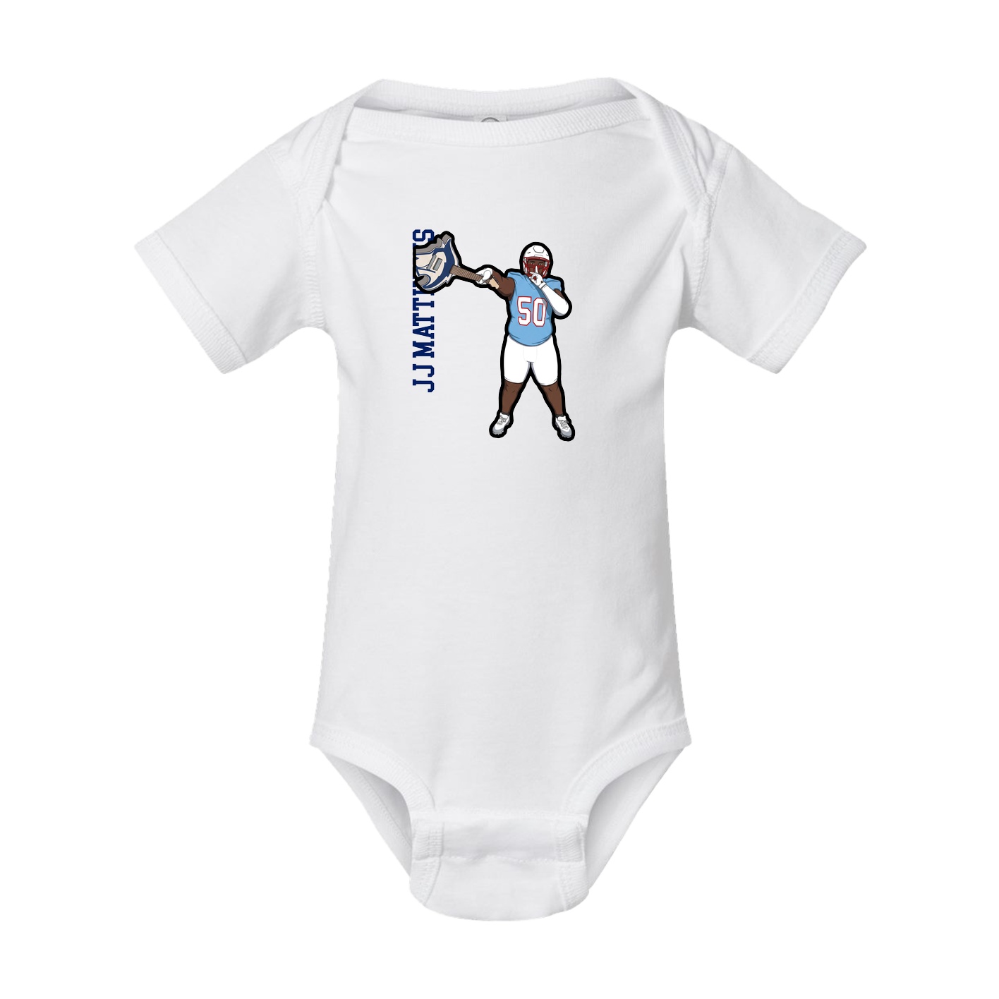 Baby Onesie — Name Vertical in White