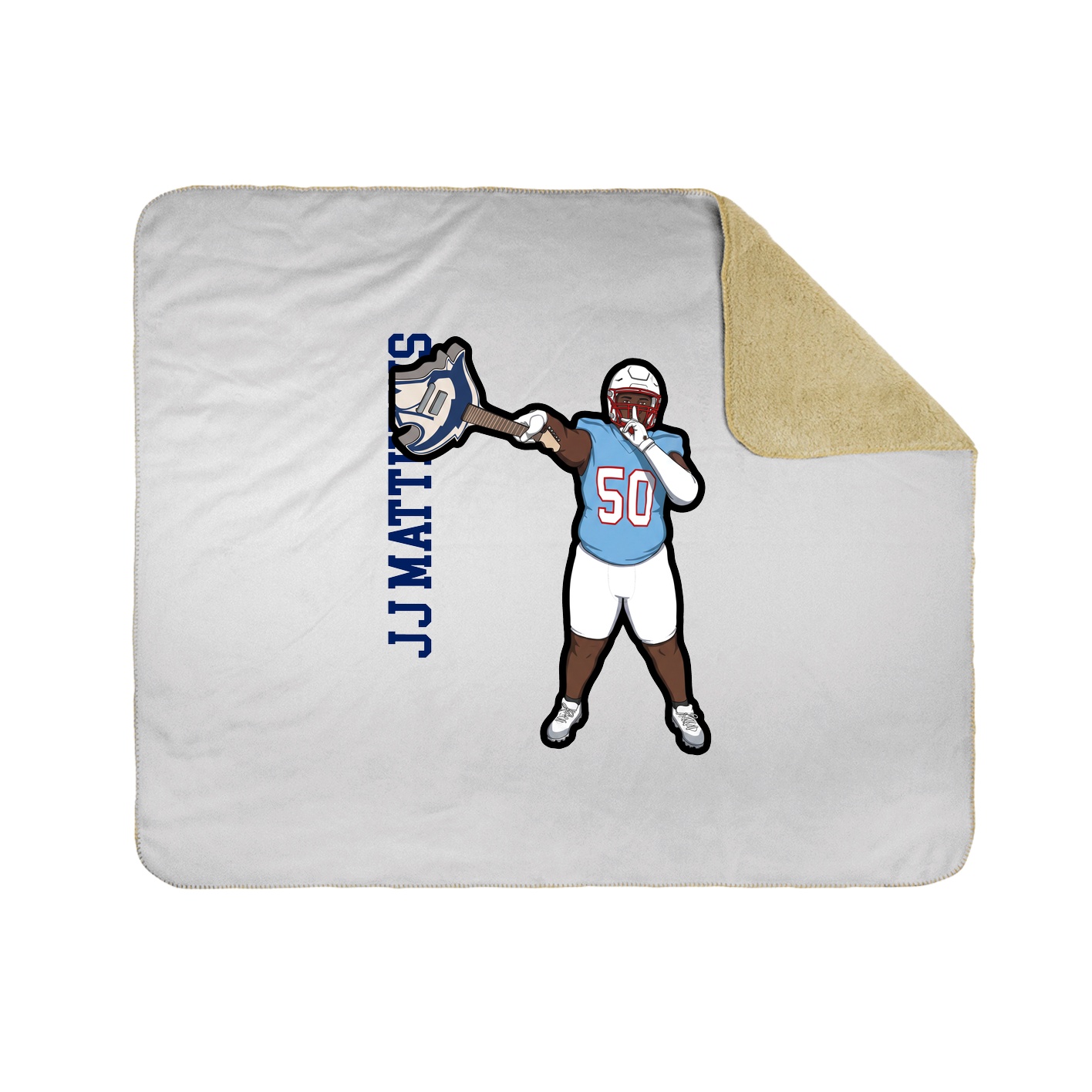 Throw Blanket — Name Vertical in White