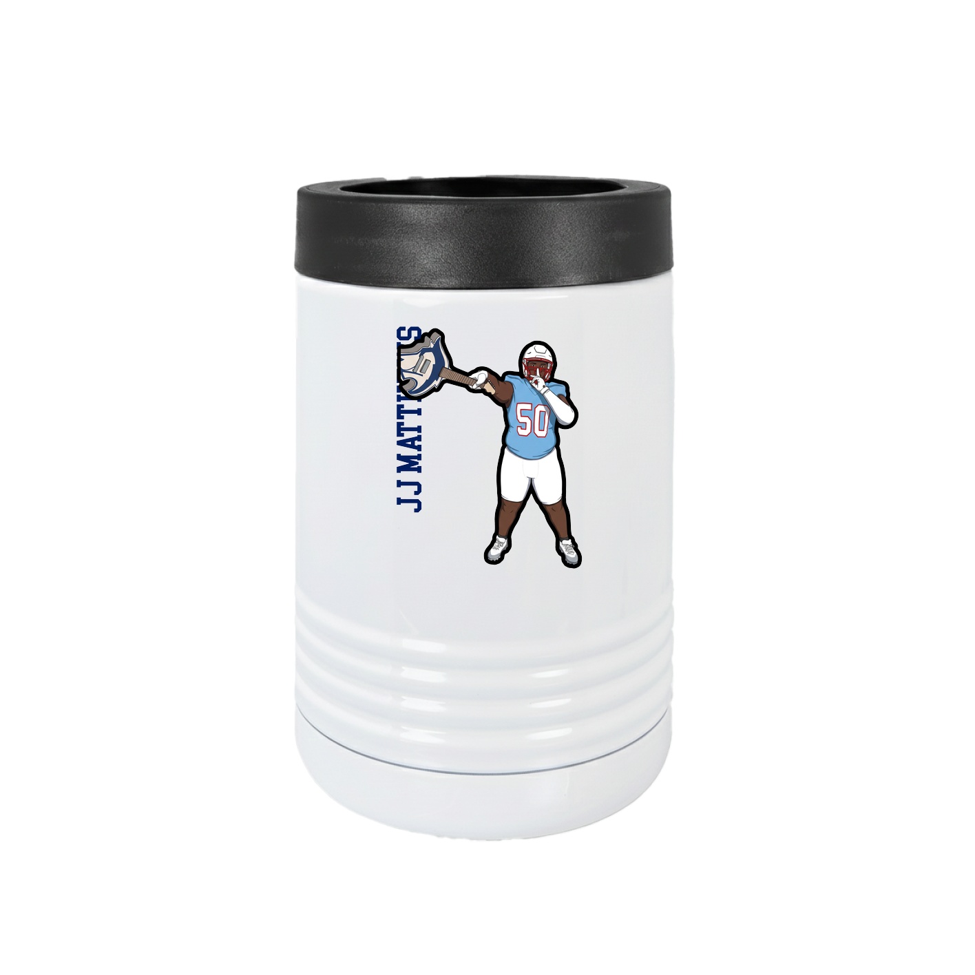 Beverage Holder — Name Vertical in White