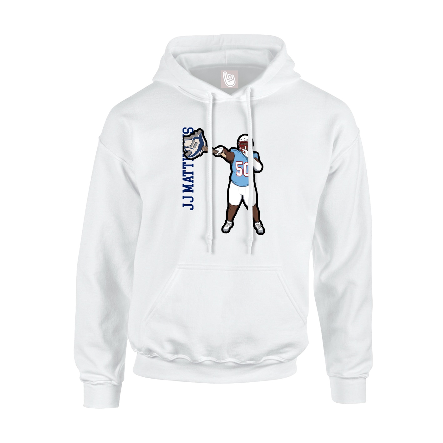 Hoodie — Name Vertical in White