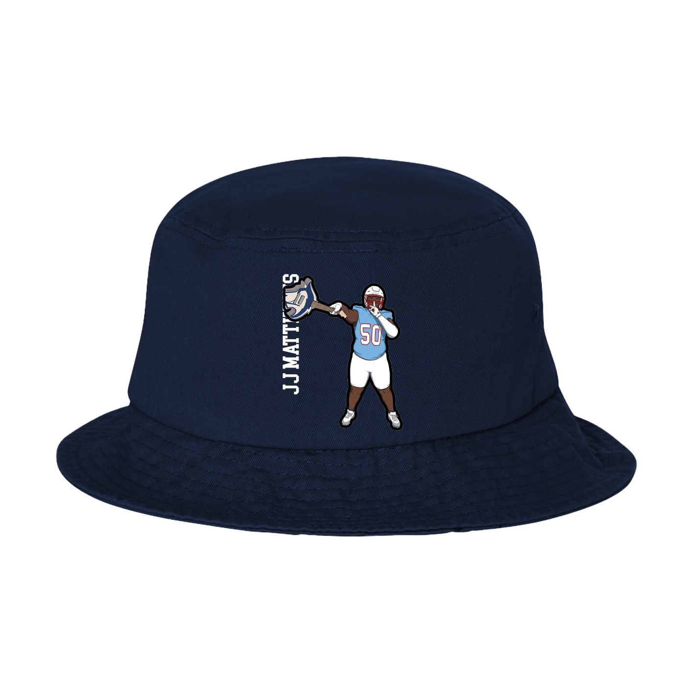 Bucket Cap — Name Vertical in Navy