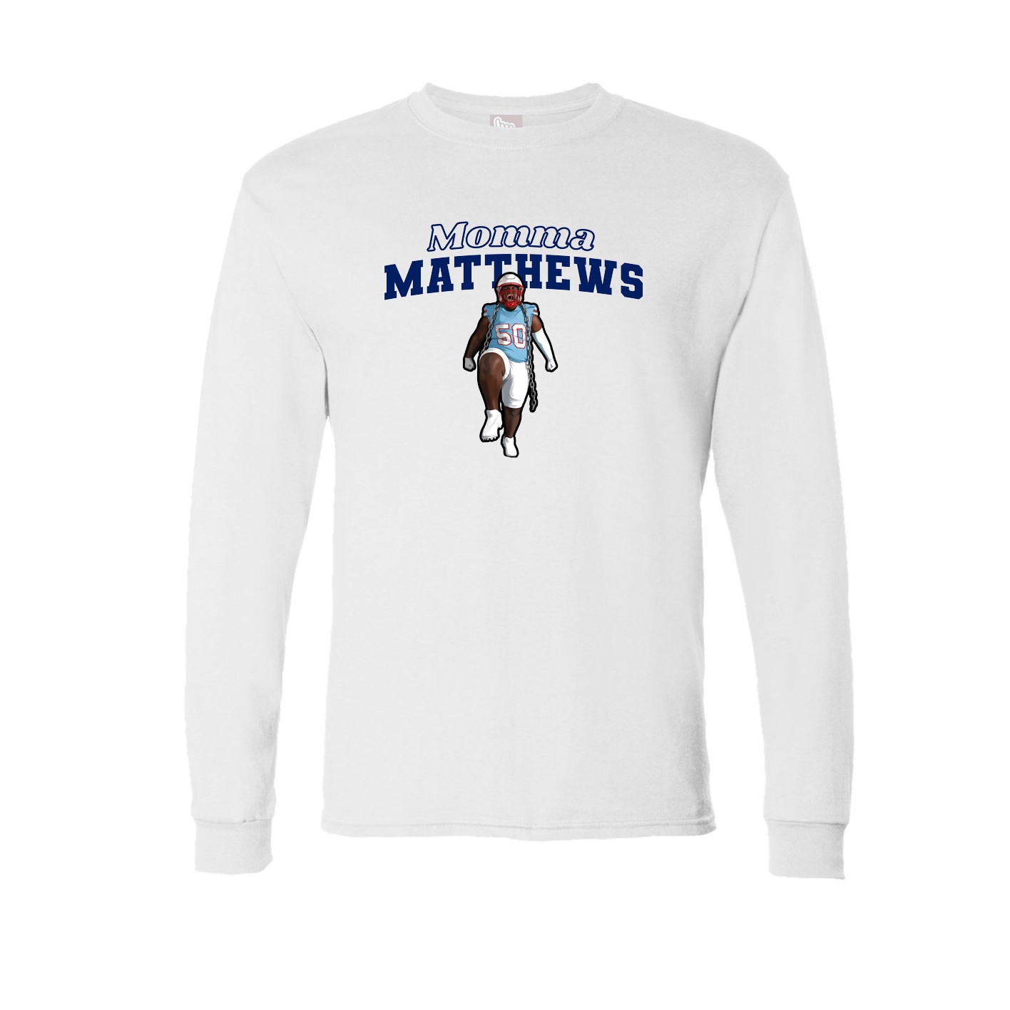 Long Sleeve Tee — Mothers Day Block in White