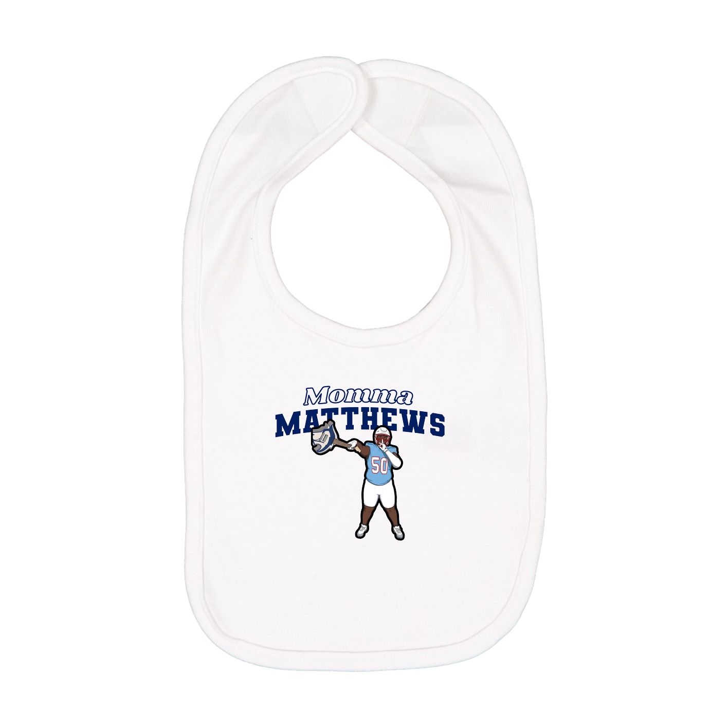 Infant Bib — Mothers Day Block in White