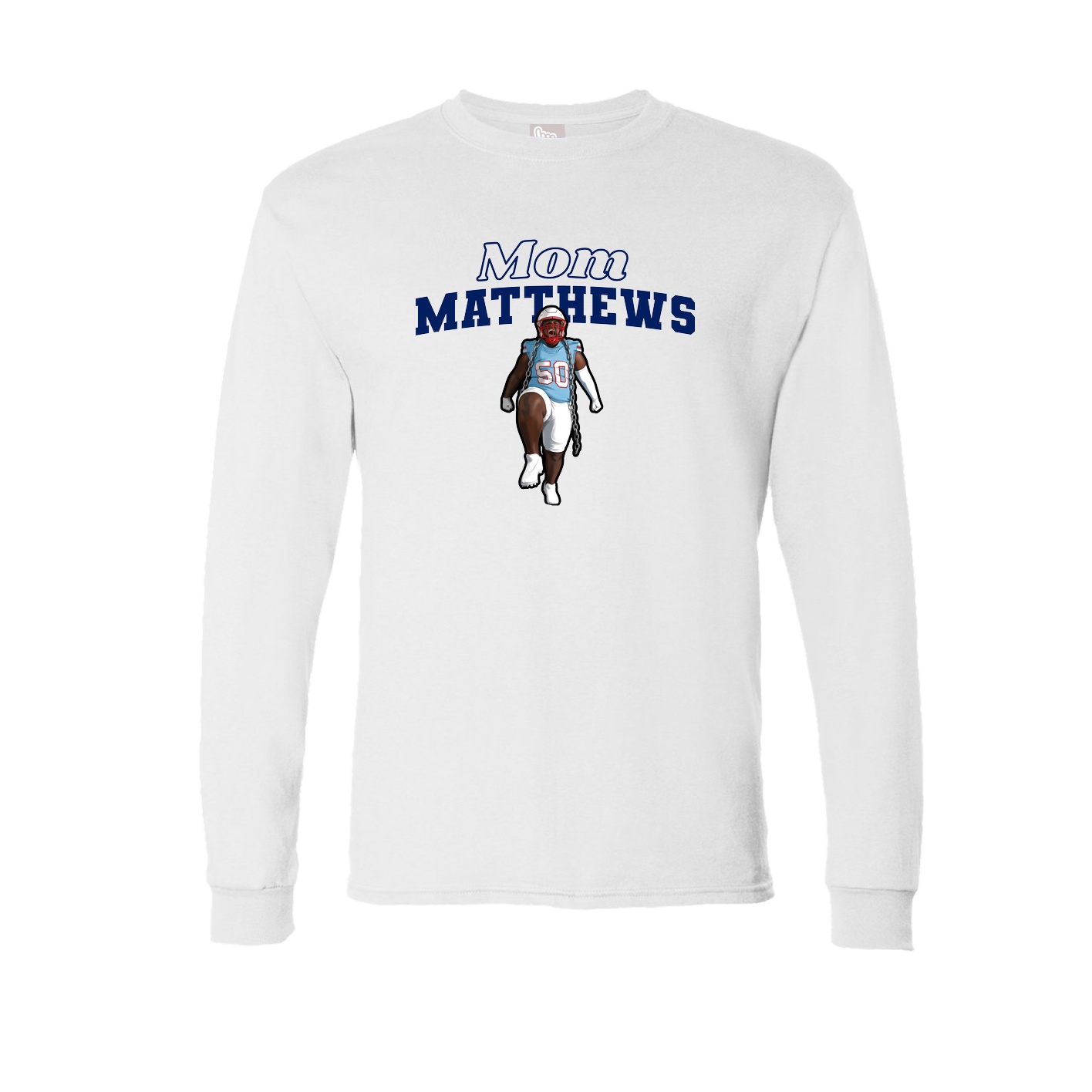 Long Sleeve Tee — Mothers Day Block in White