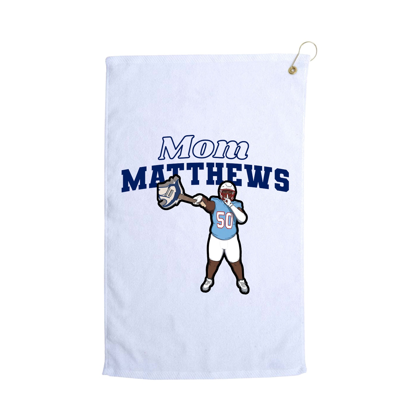 Golf Towel — Mothers Day Block in White