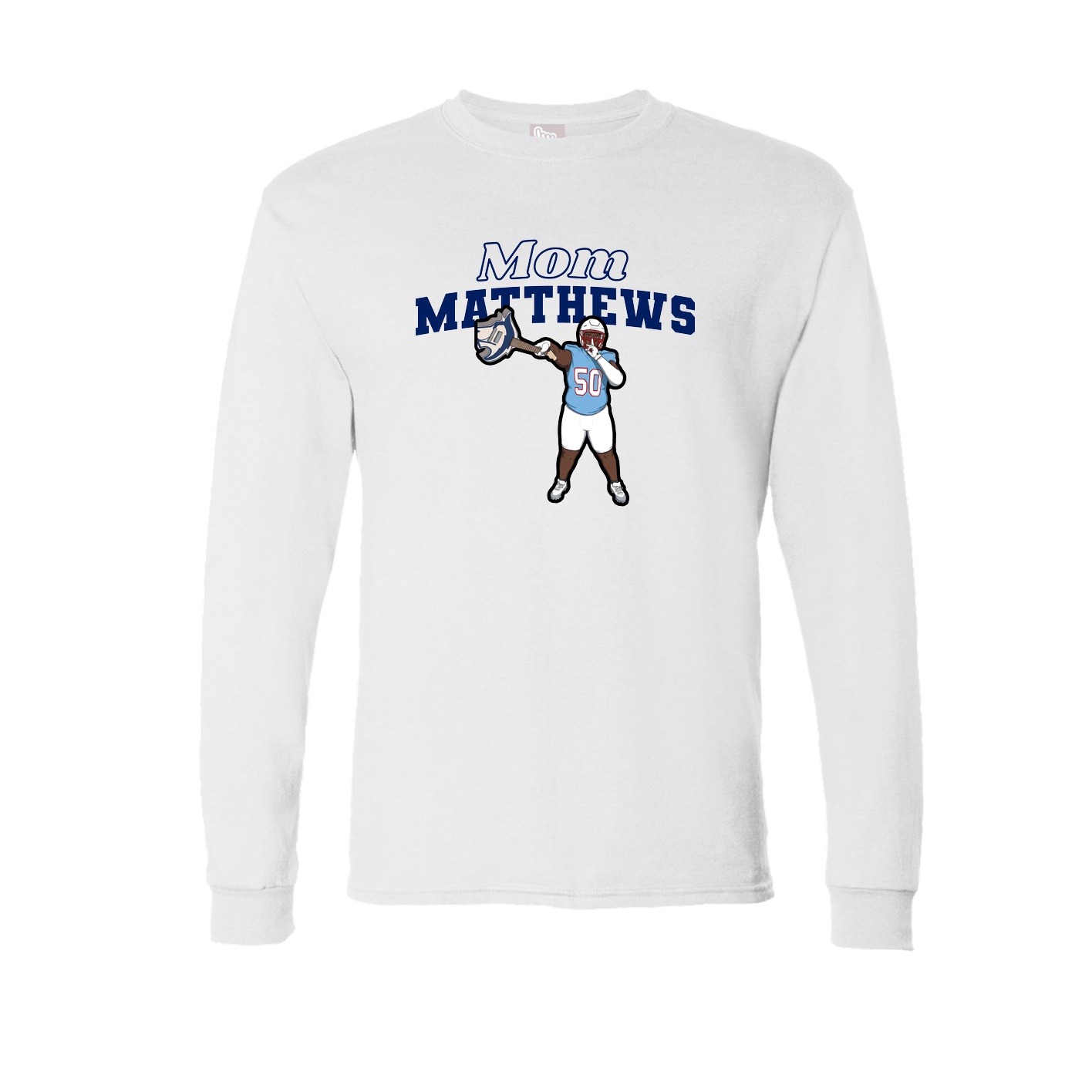Long Sleeve Tee — Mothers Day Block in White