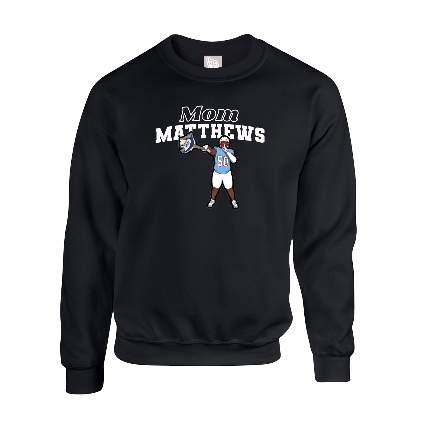 Fleece Crew — Mothers Day Block in Black