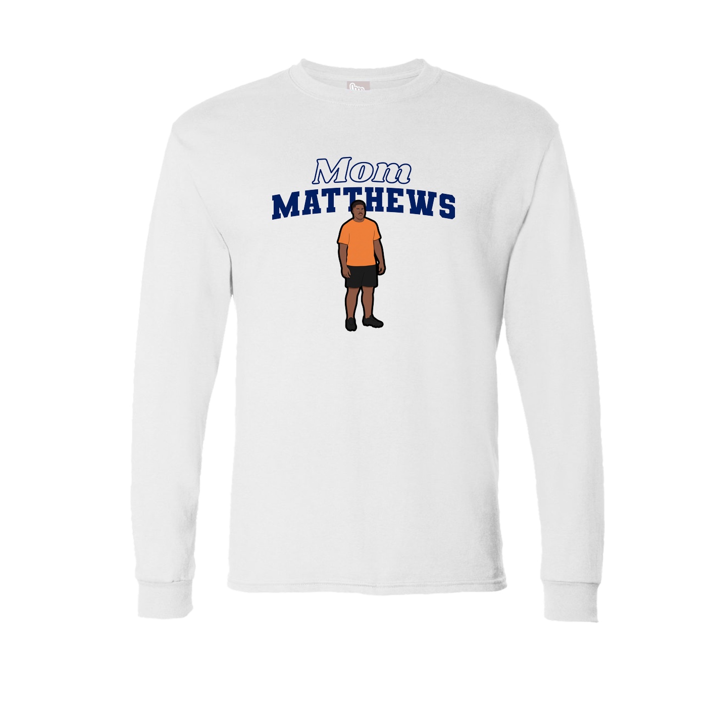Long Sleeve Tee — Mothers Day Block in White