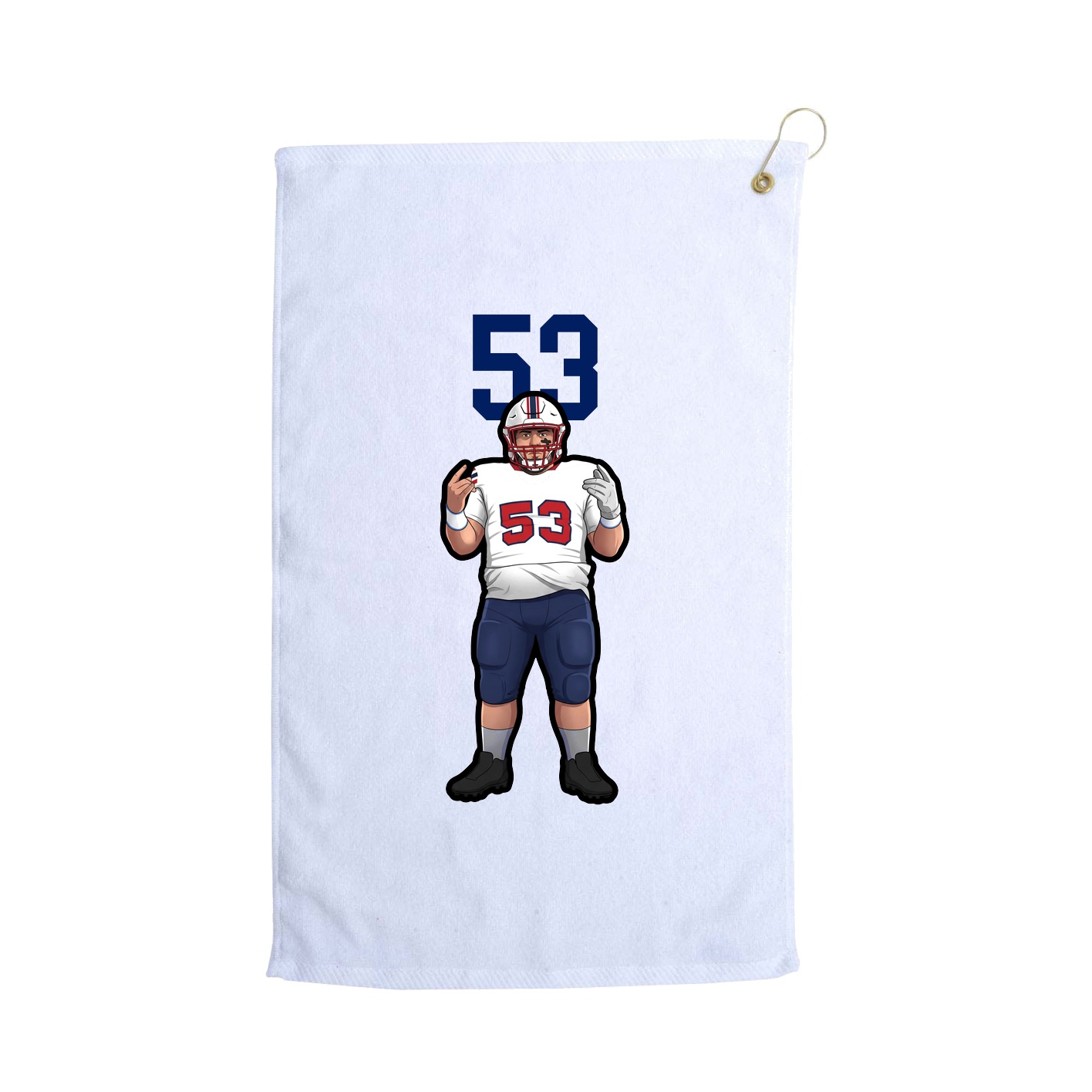 Golf Towel — Number Top in White