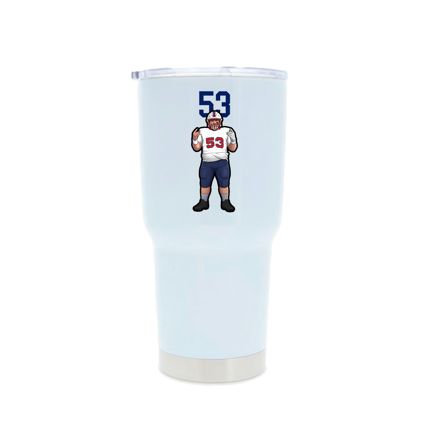 30oz Stainless Steel Tumbler — Number Top in White