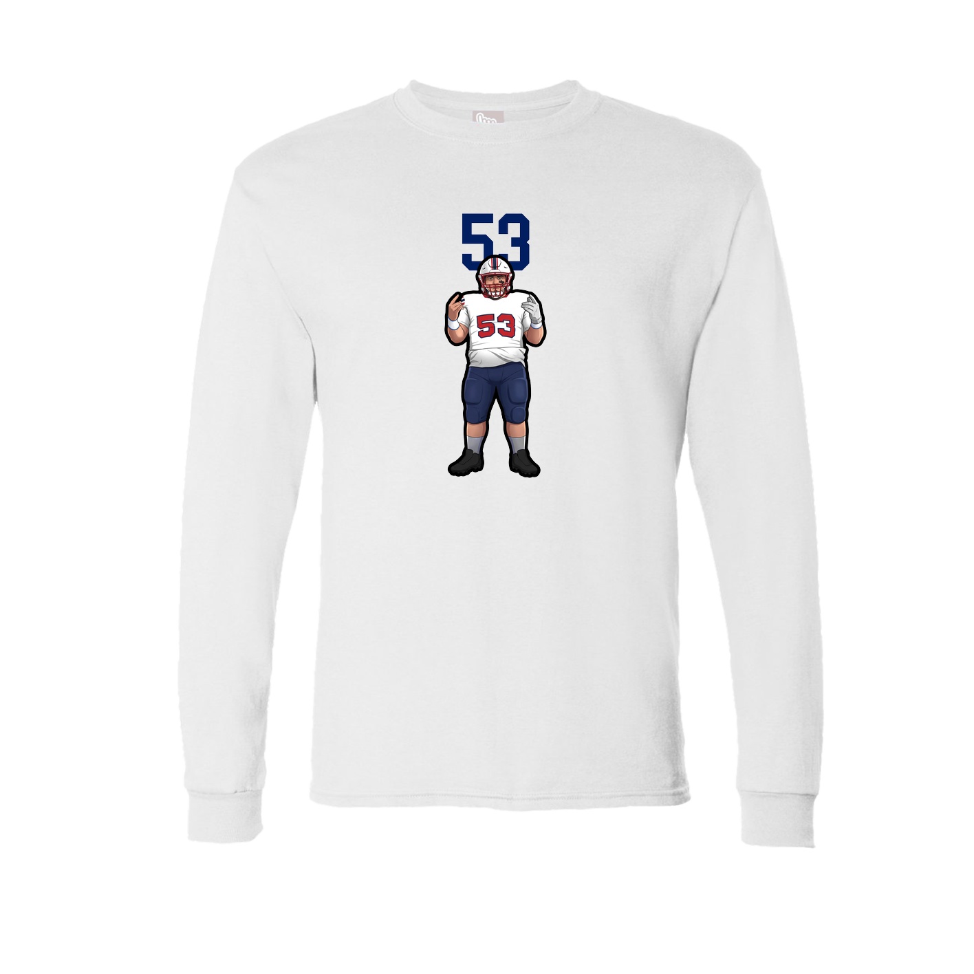 Long Sleeve Tee — Number Top in White