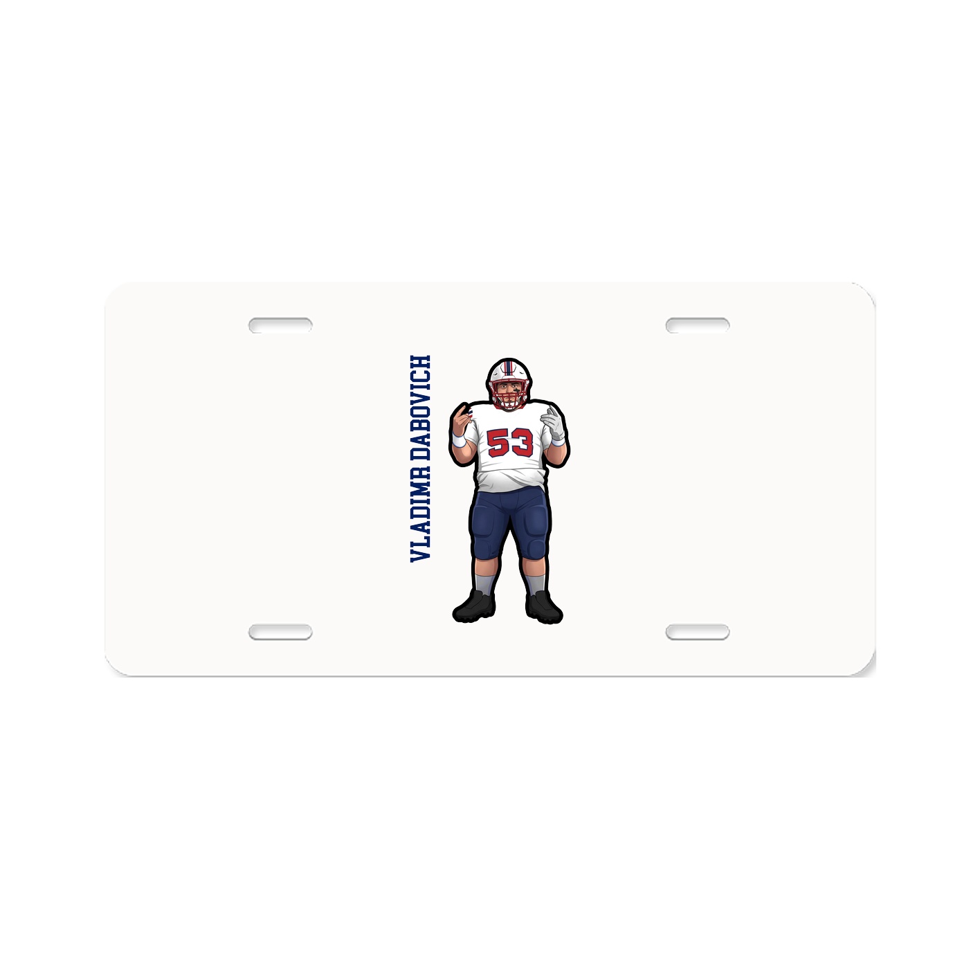 License Plate — Name Vertical in Classic