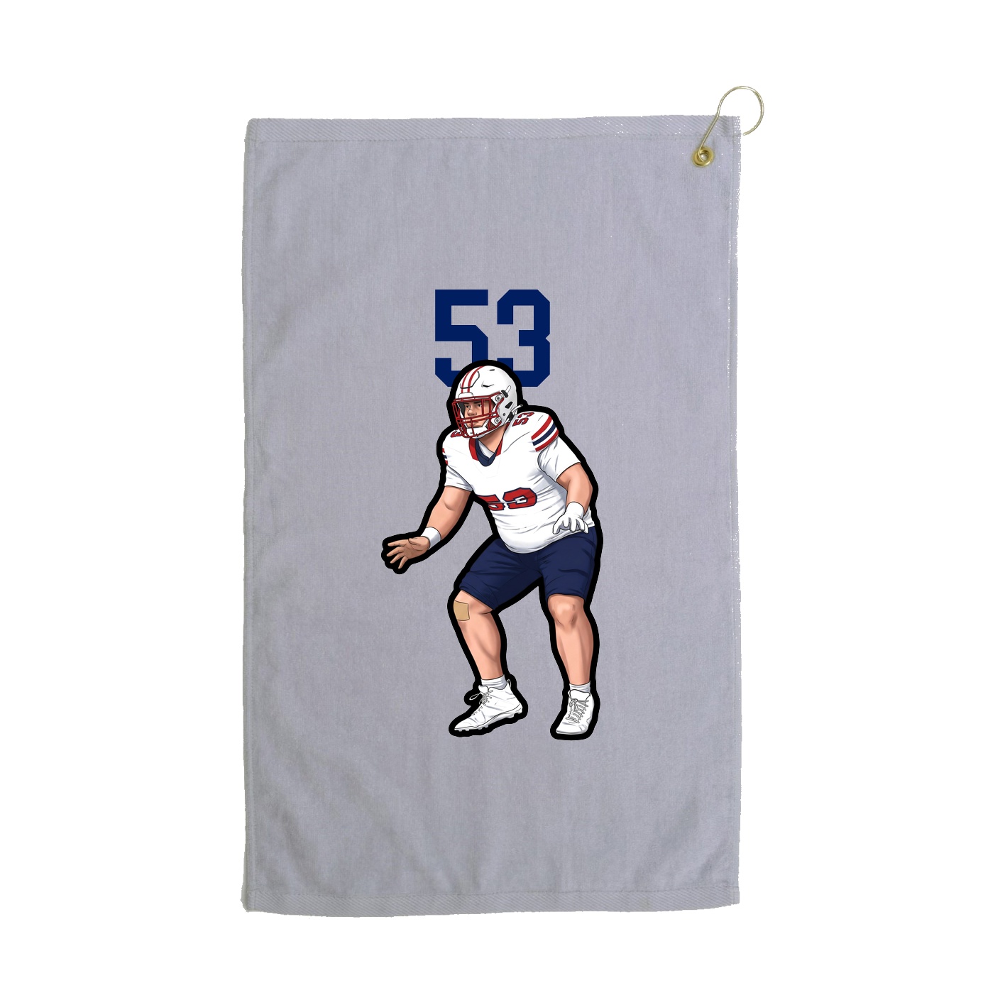 Golf Towel — Number Top in Grey