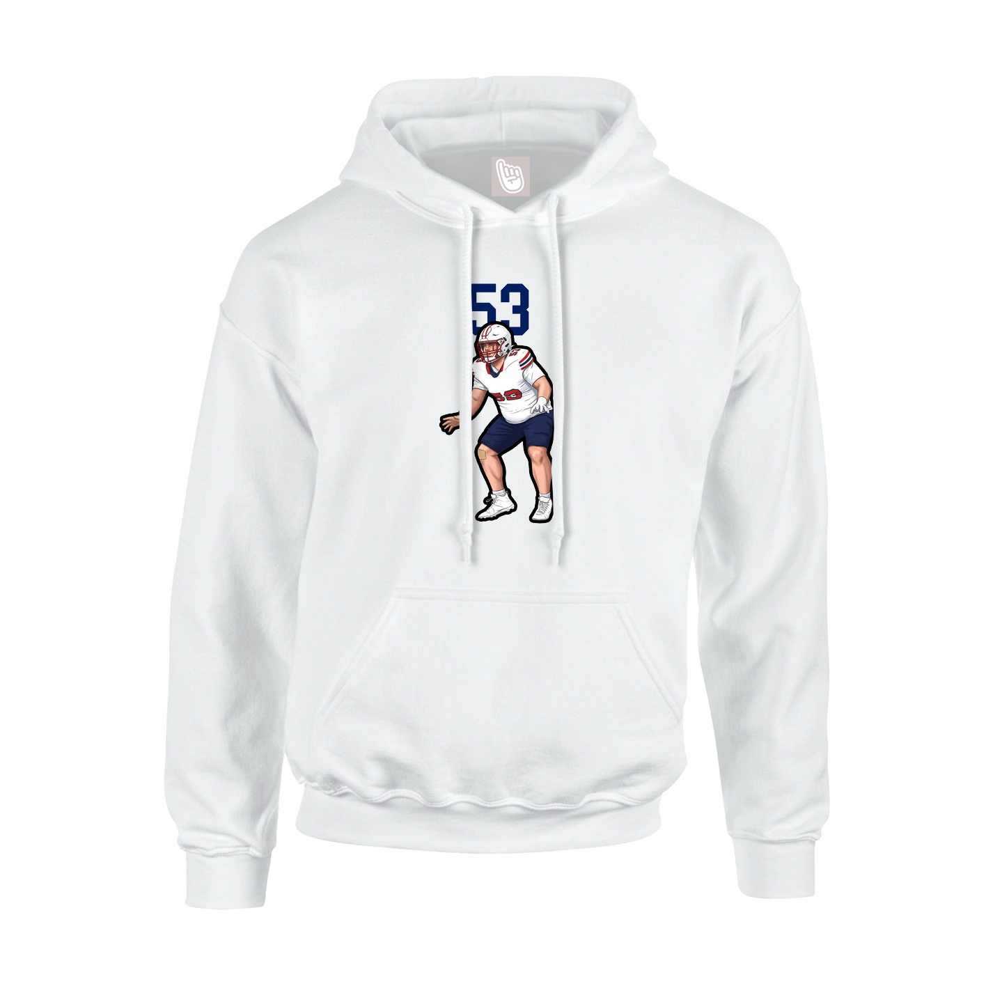 Youth Hoodie — Number Top in White