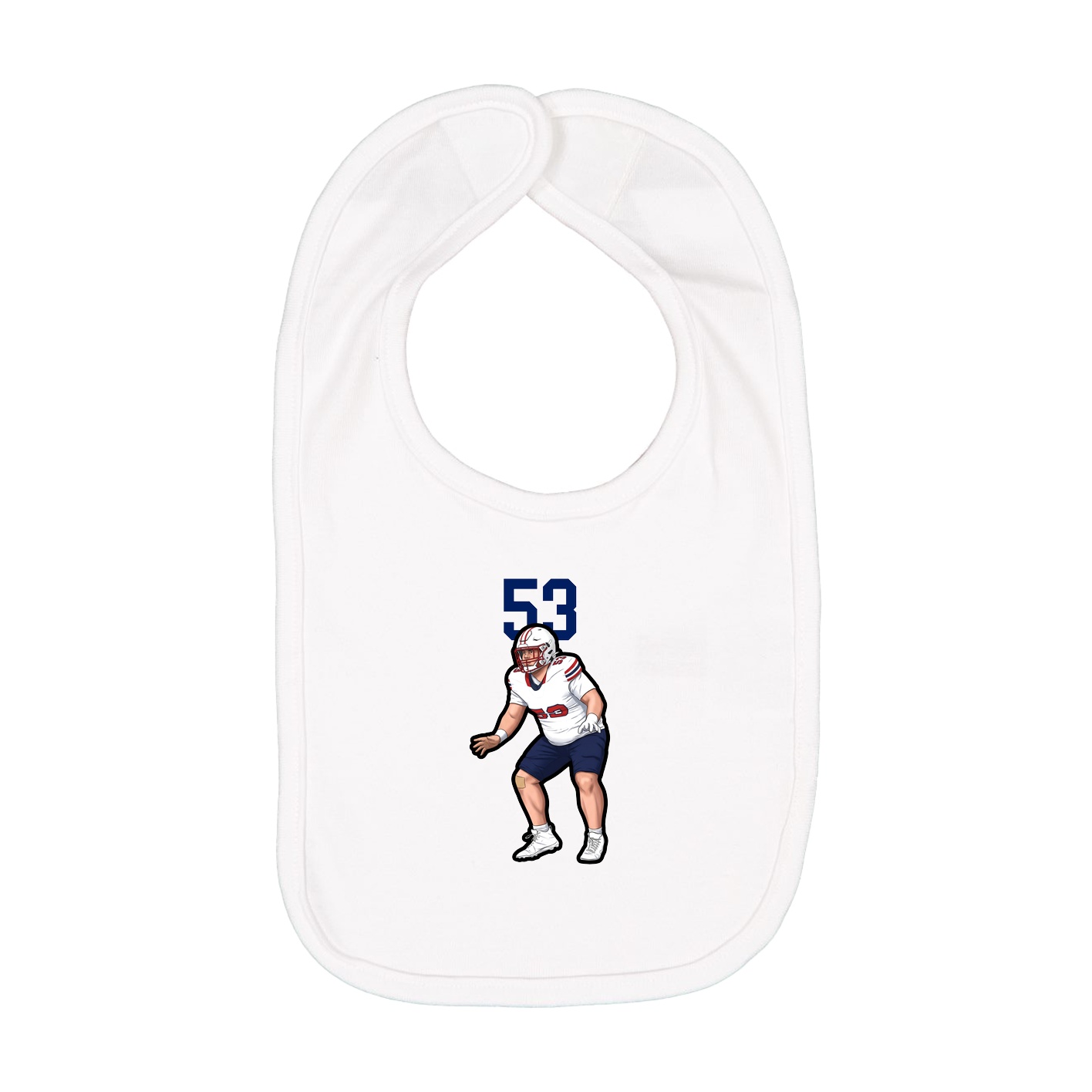 Infant Bib — Number Top in White