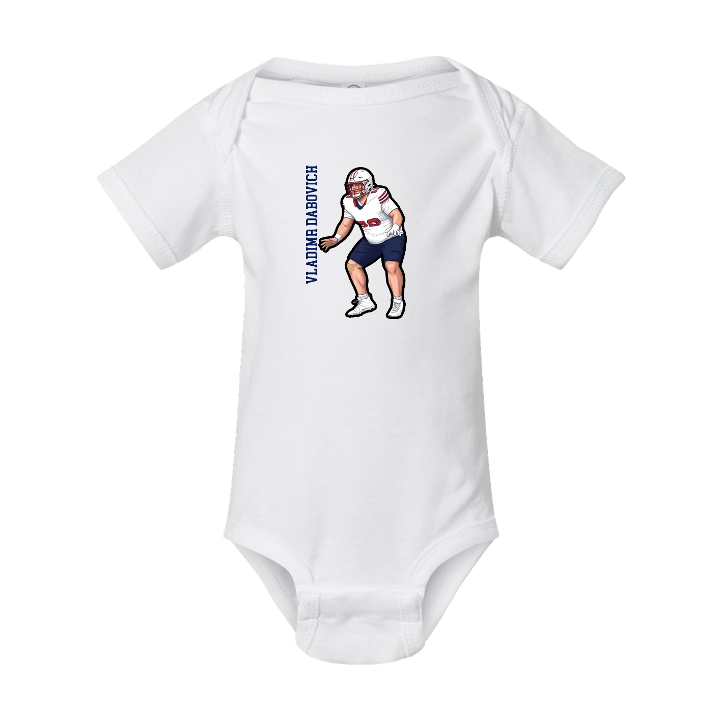 Baby Onesie — Name Vertical in White