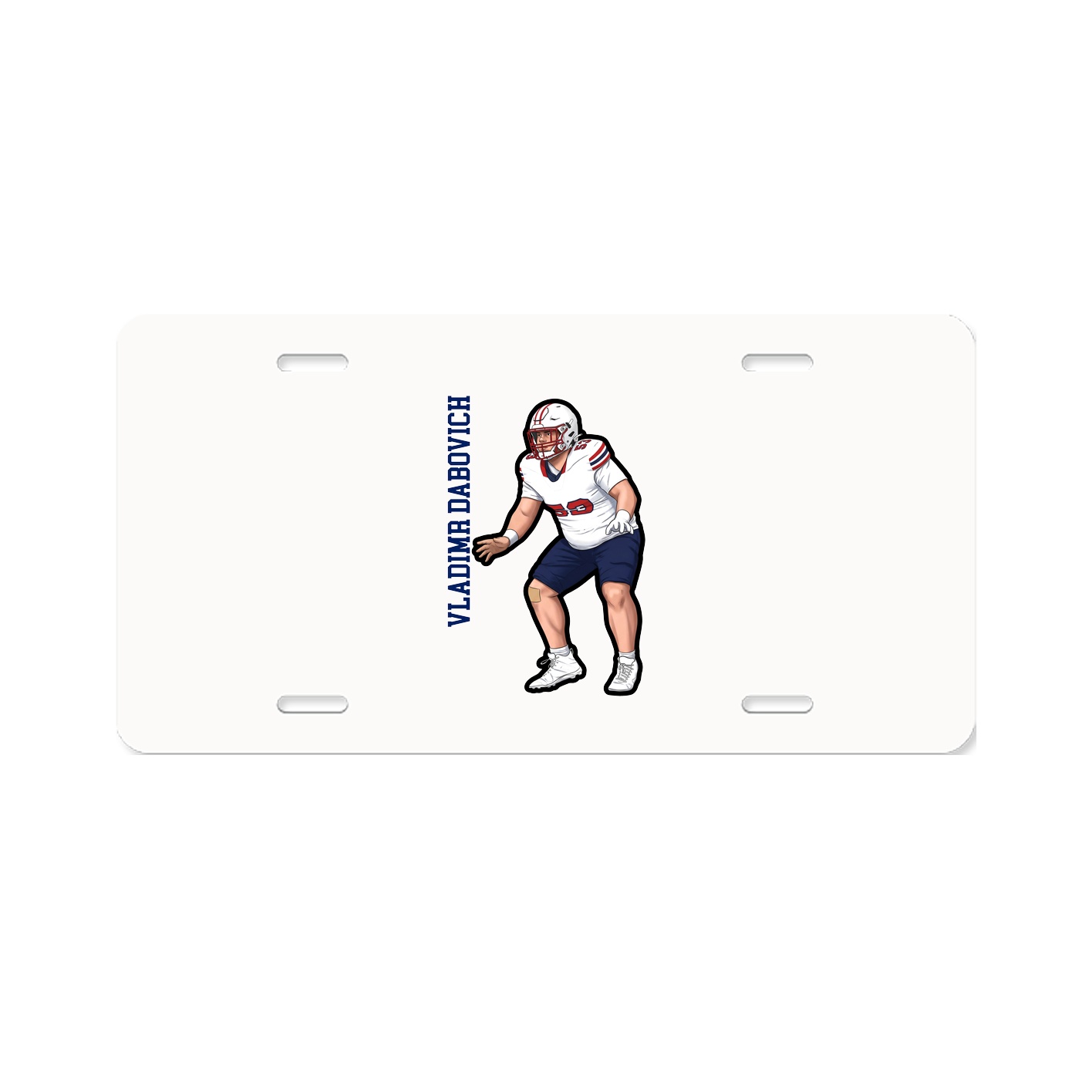 License Plate — Name Vertical in Classic
