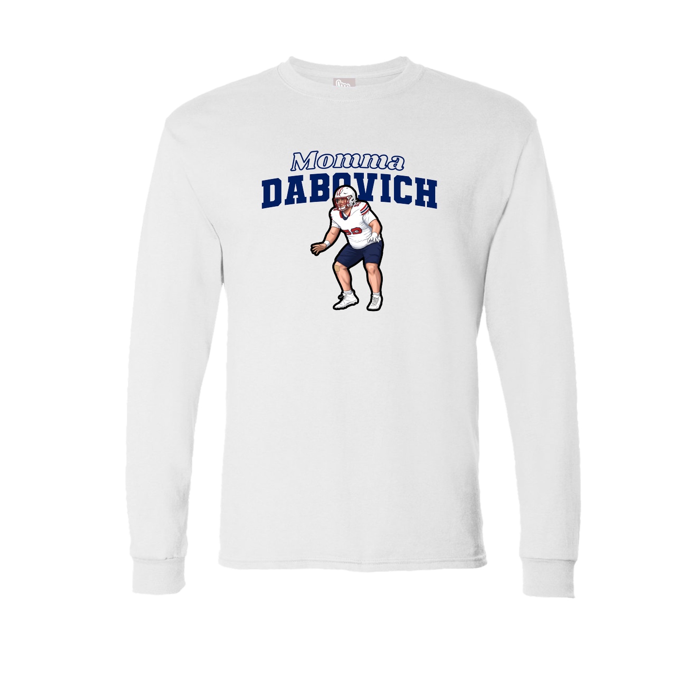 Long Sleeve Tee — Mothers Day Block in White
