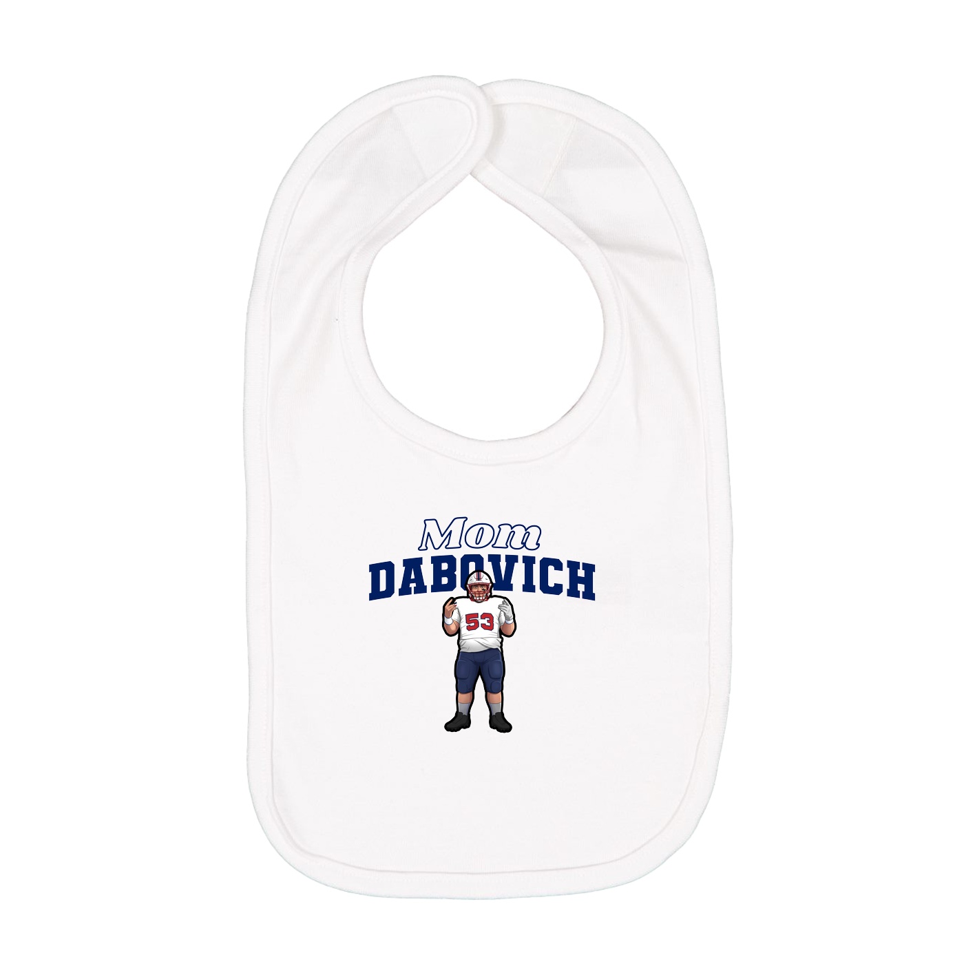 Infant Bib — Mothers Day Block in White