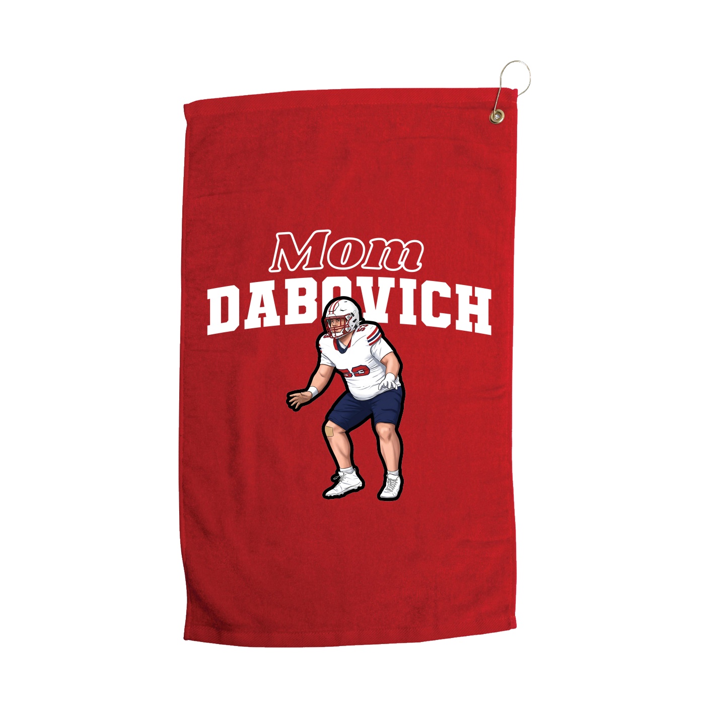 Golf Towel — Mothers Day Block in Red