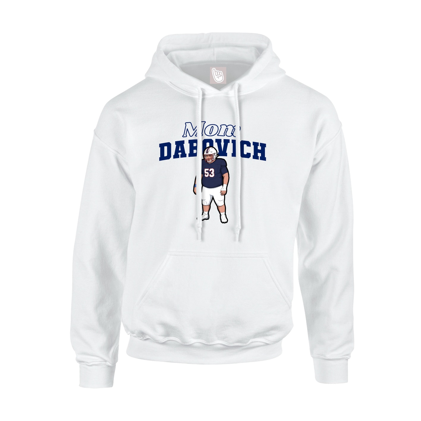 Youth Hoodie — Mothers Day Block in White
