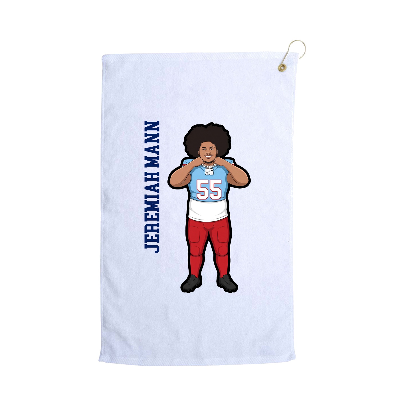 Golf Towel — Name Vertical in White