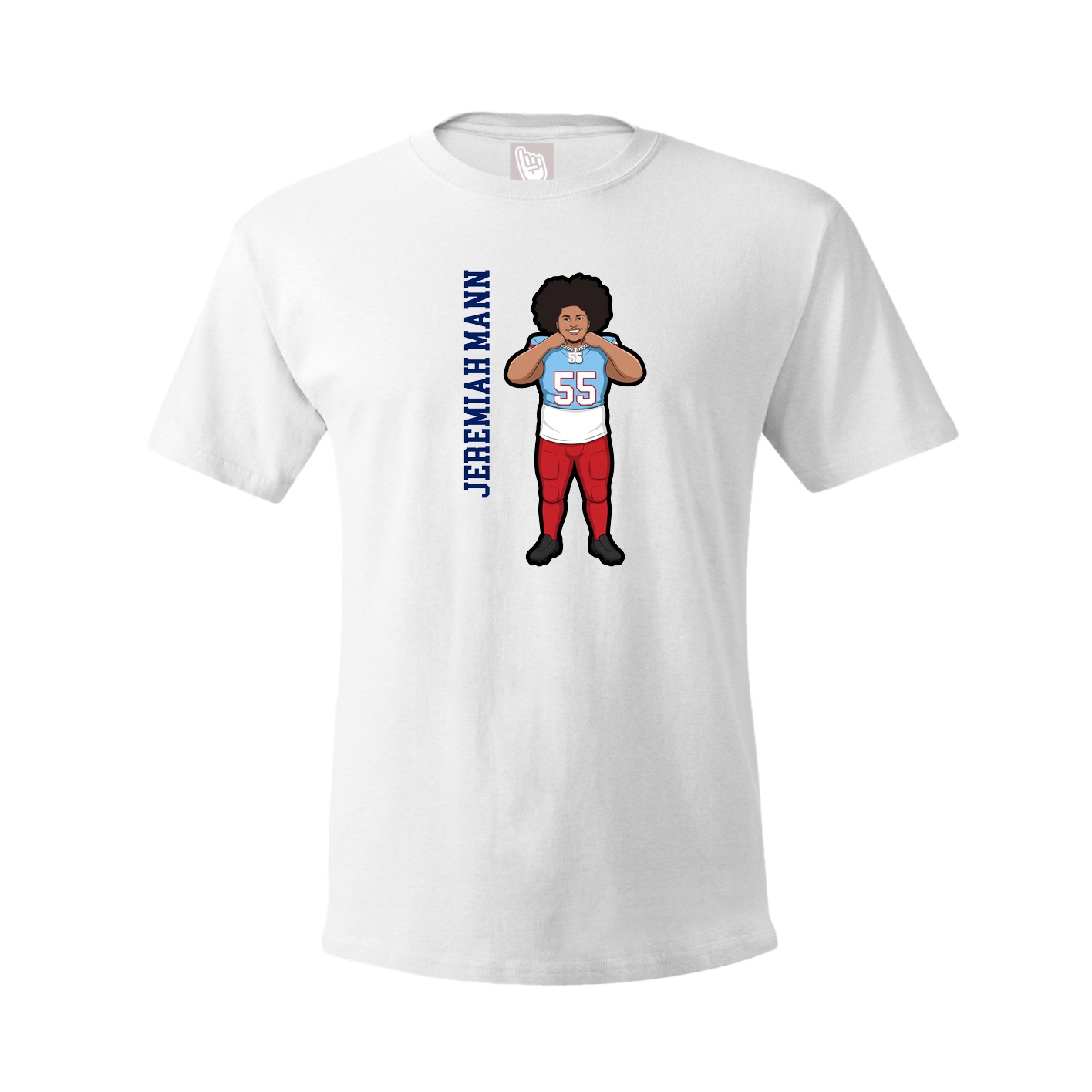 Youth Tee — Name Vertical in White