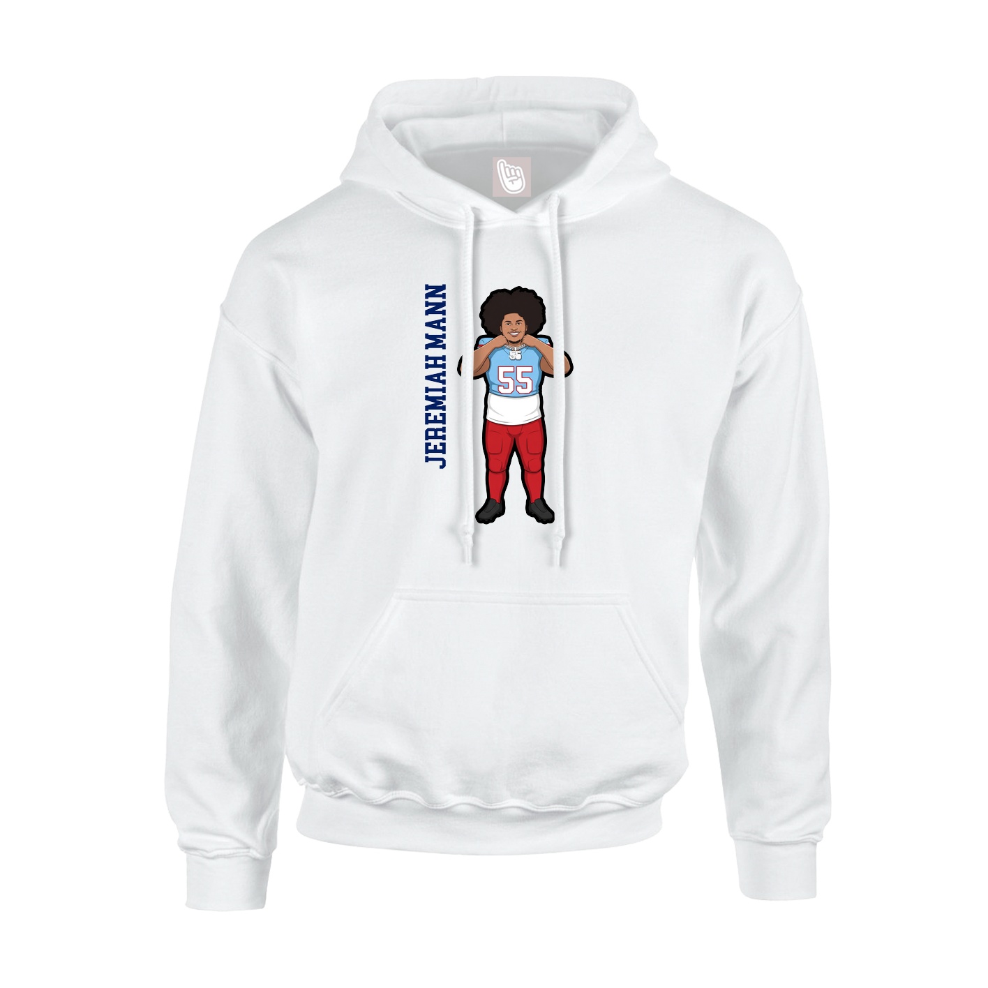 Hoodie — Name Vertical in White