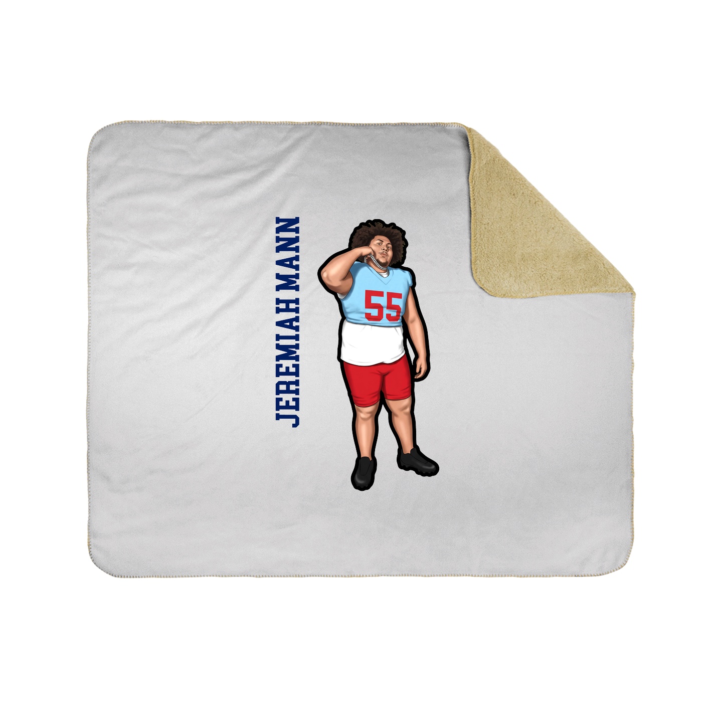 Throw Blanket — Name Vertical in White