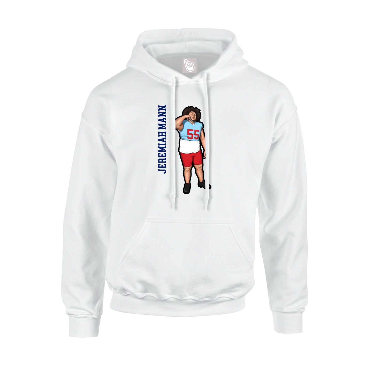 Youth Hoodie — Name Vertical in White