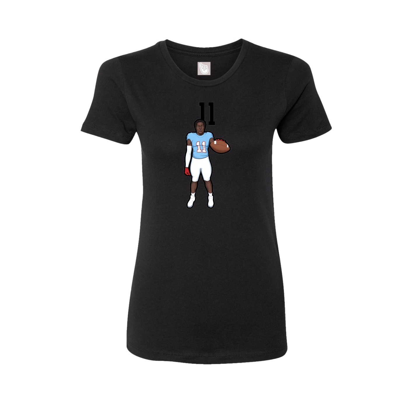 Fitted Women's Tee — Number Top in Black