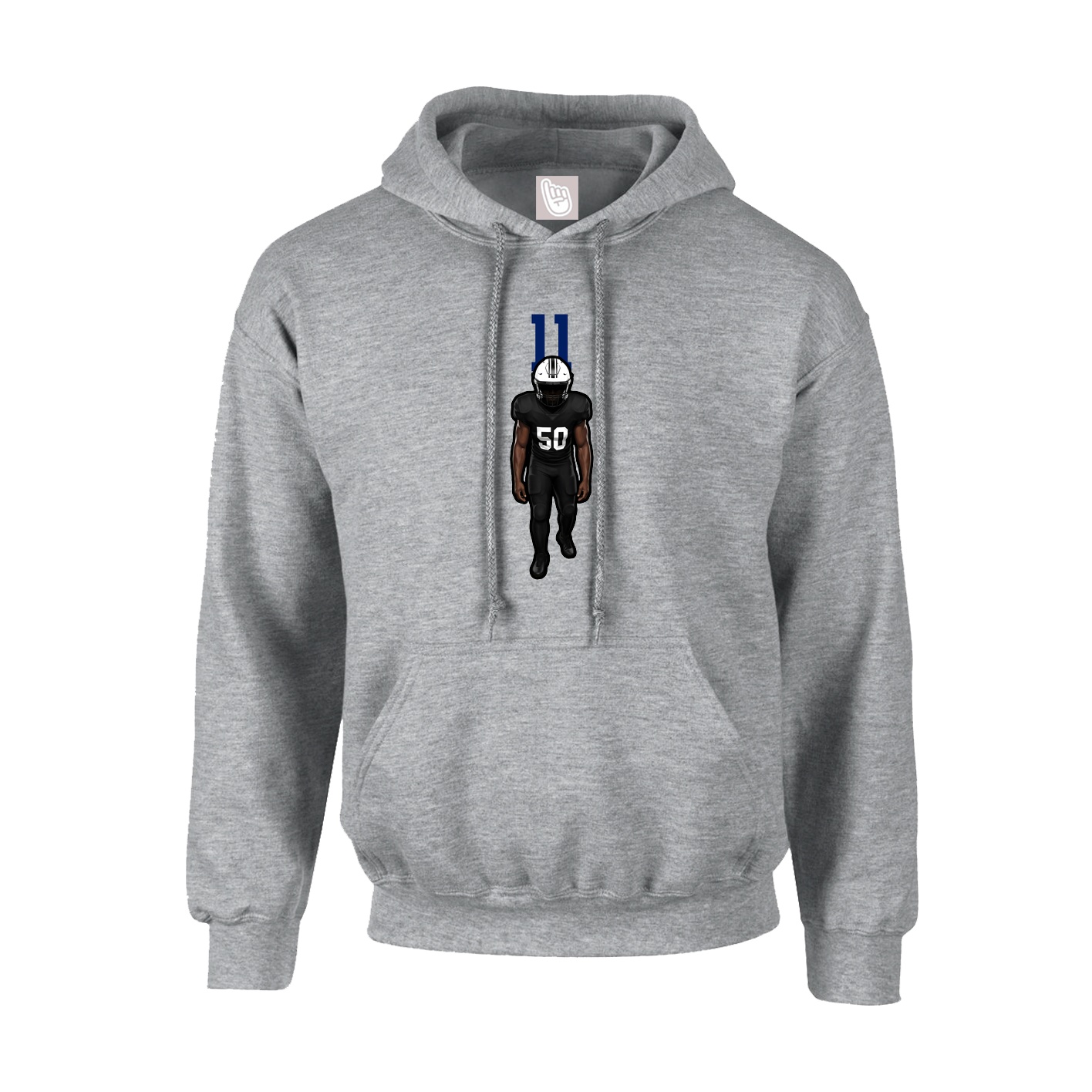 Youth Hoodie — Number Top in Grey