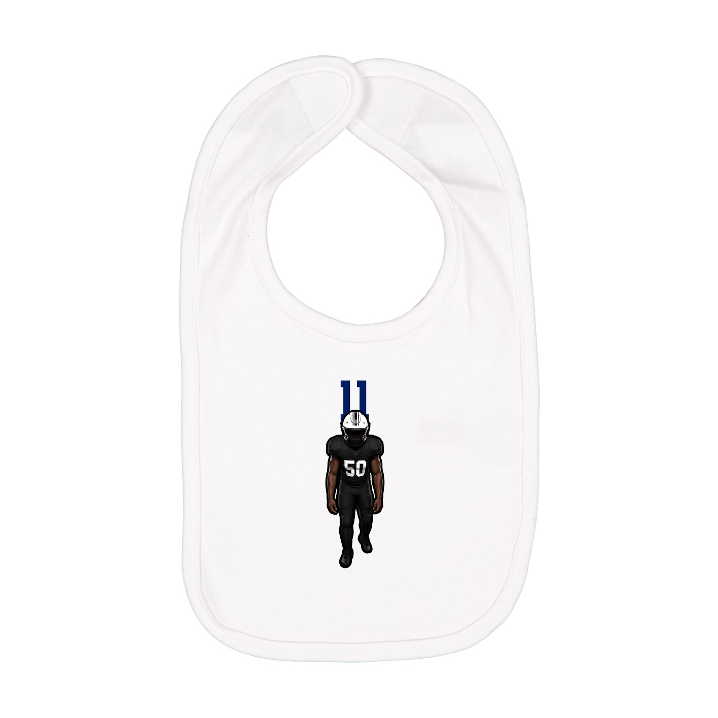 Infant Bib — Number Top in White