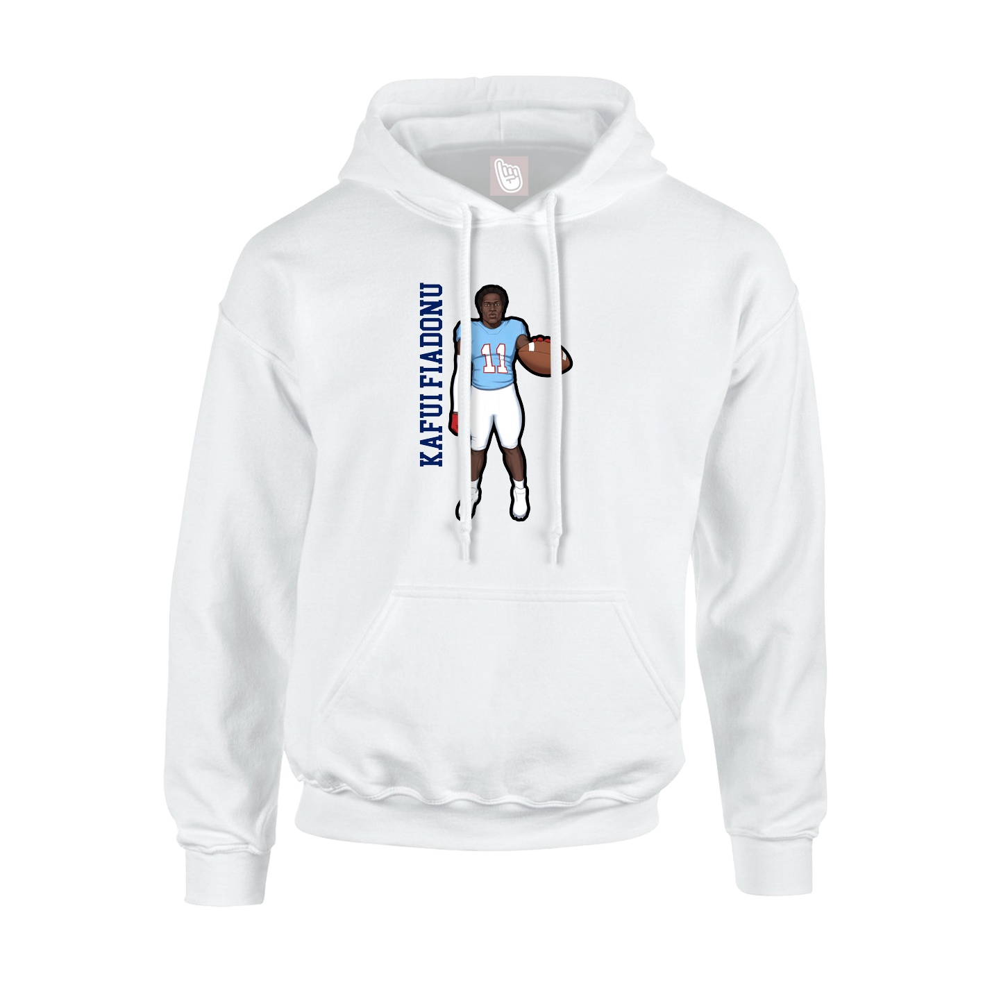 Youth Hoodie — Name Vertical in White