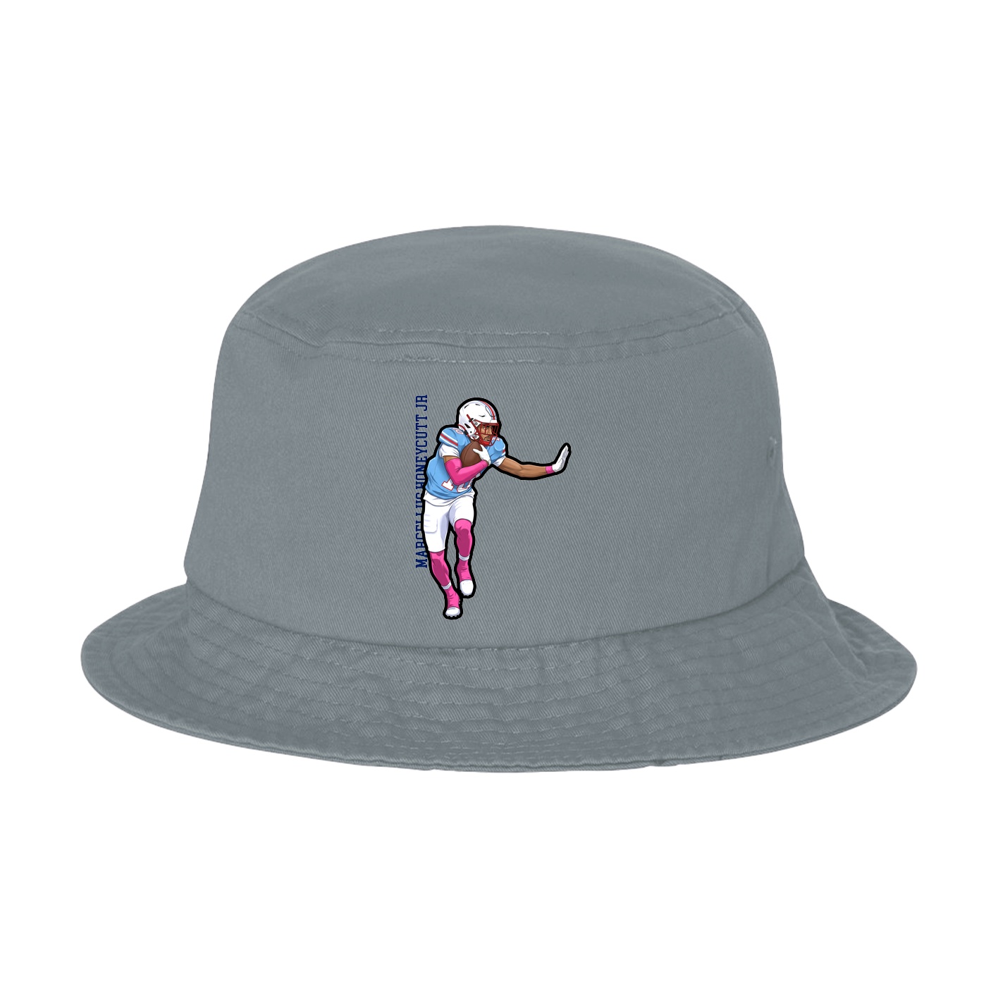 Bucket Cap — Name Vertical in Grey