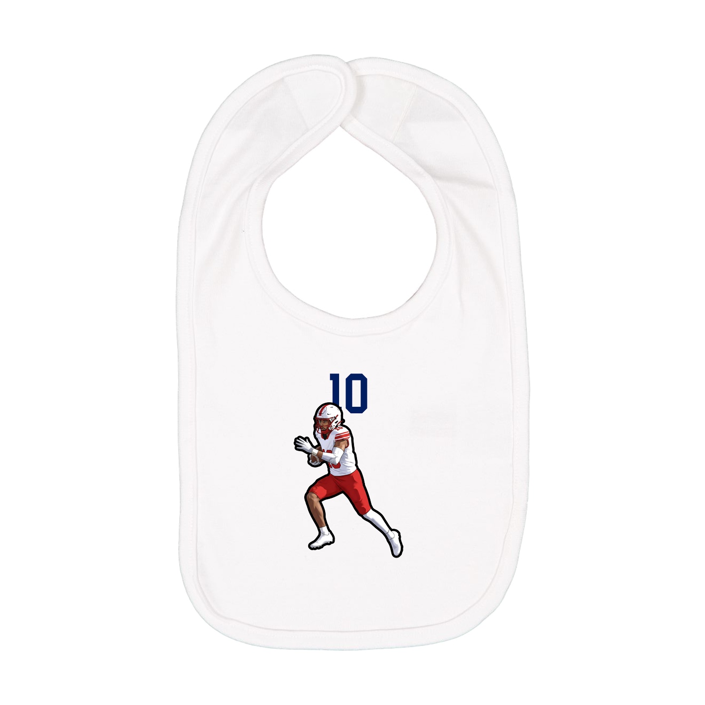 Infant Bib — Number Top in White