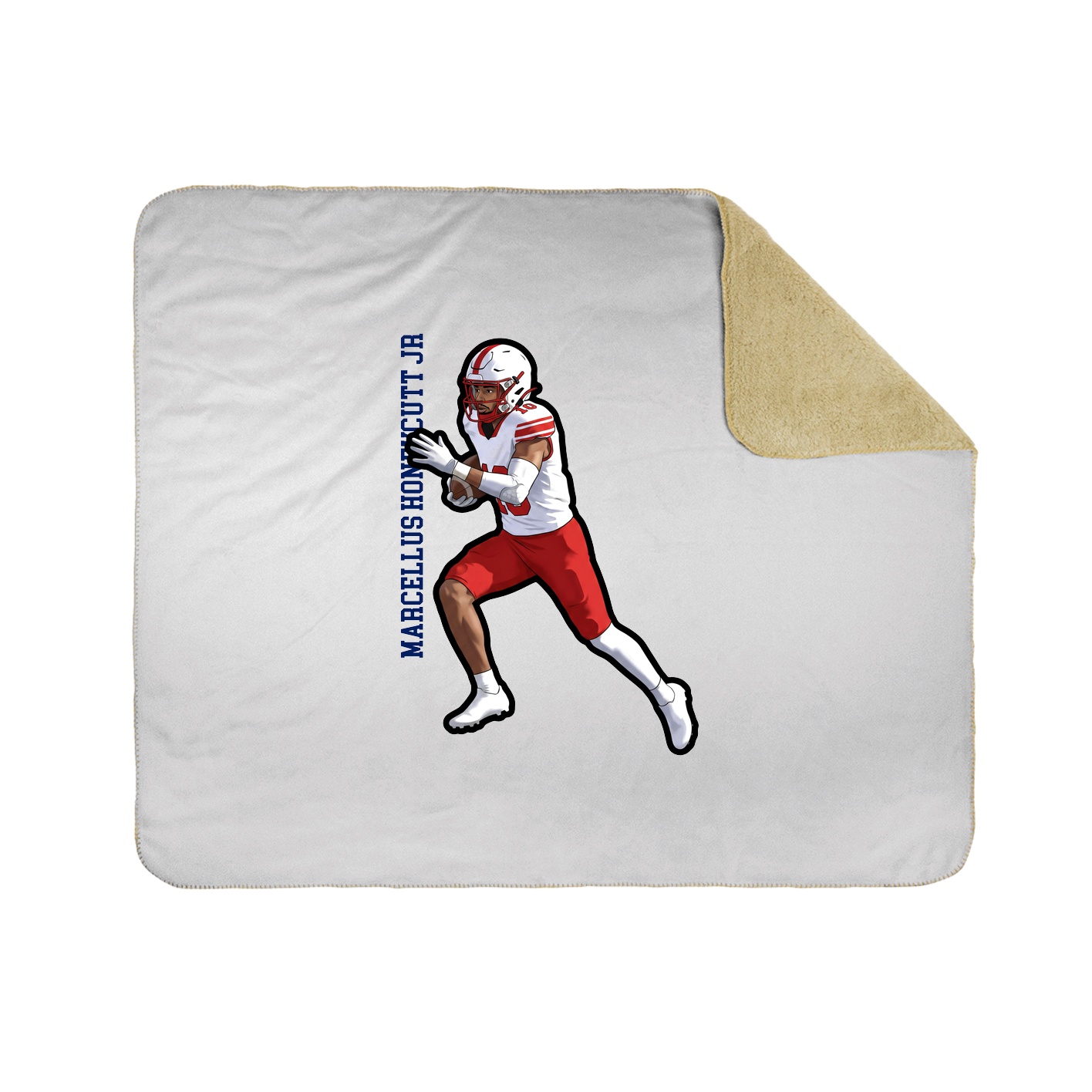 Throw Blanket — Name Vertical in White